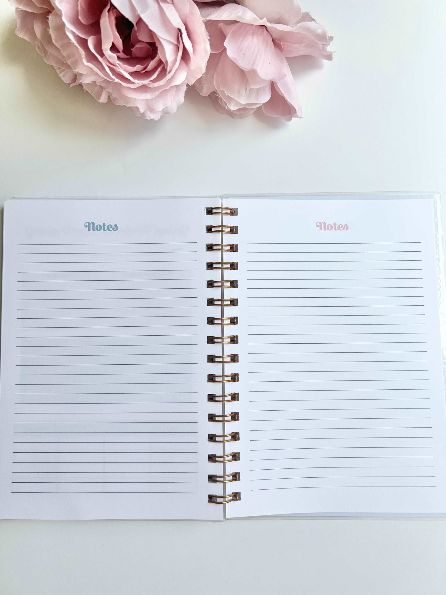 Academic Blue and Pink Gingham Wire-O A5 size Planner