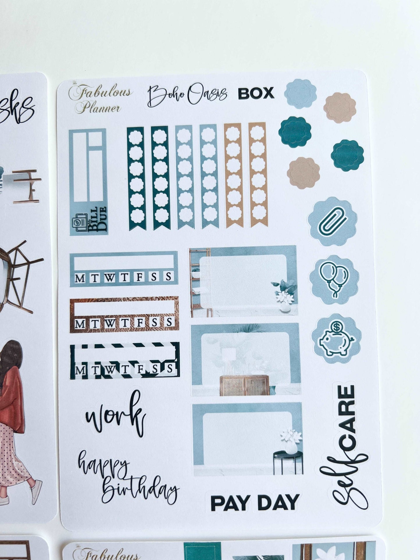 4 Sheets - Boho Girls Planner Stickers Kit