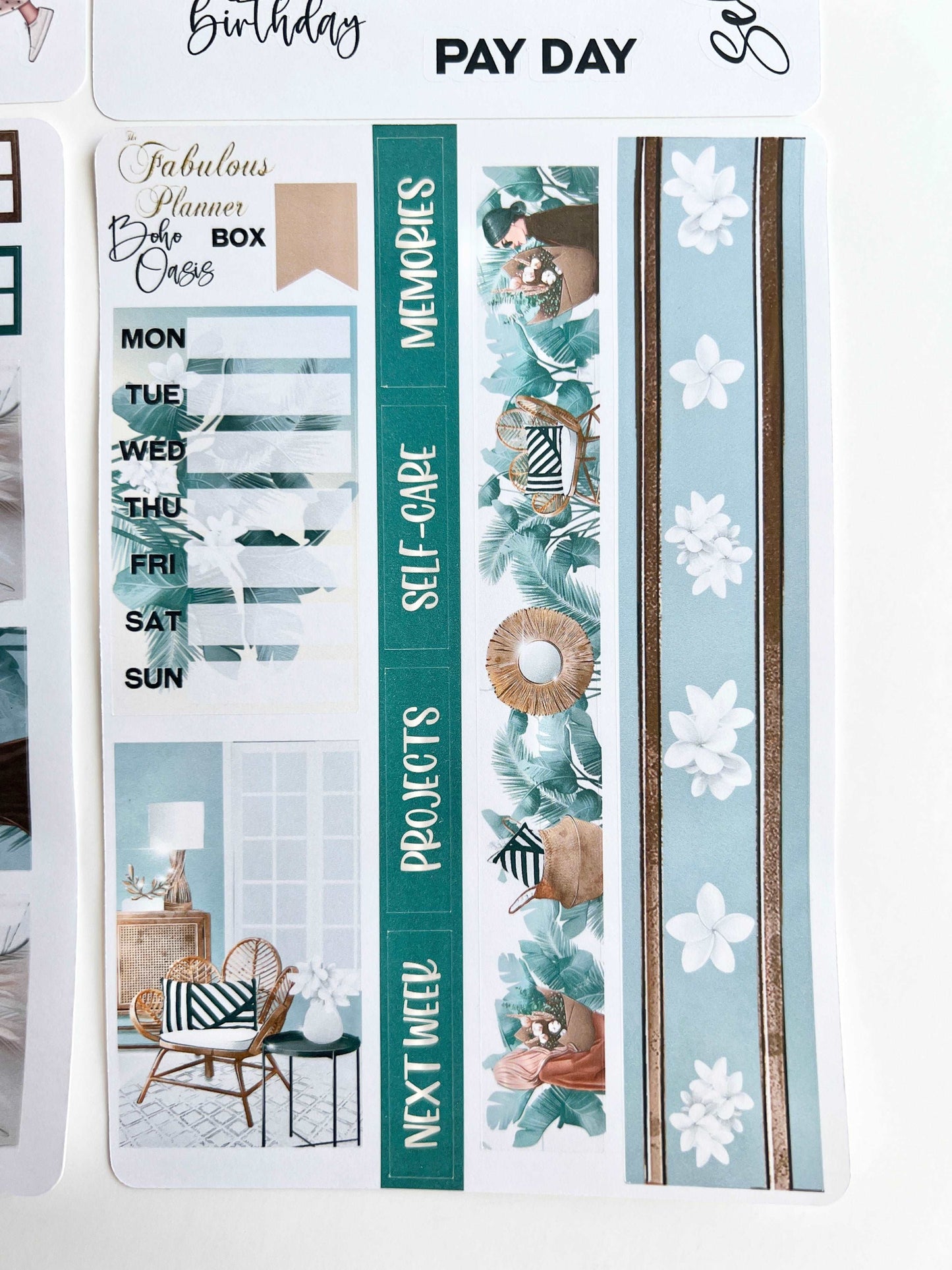 4 Sheets - Boho Girls Planner Stickers Kit