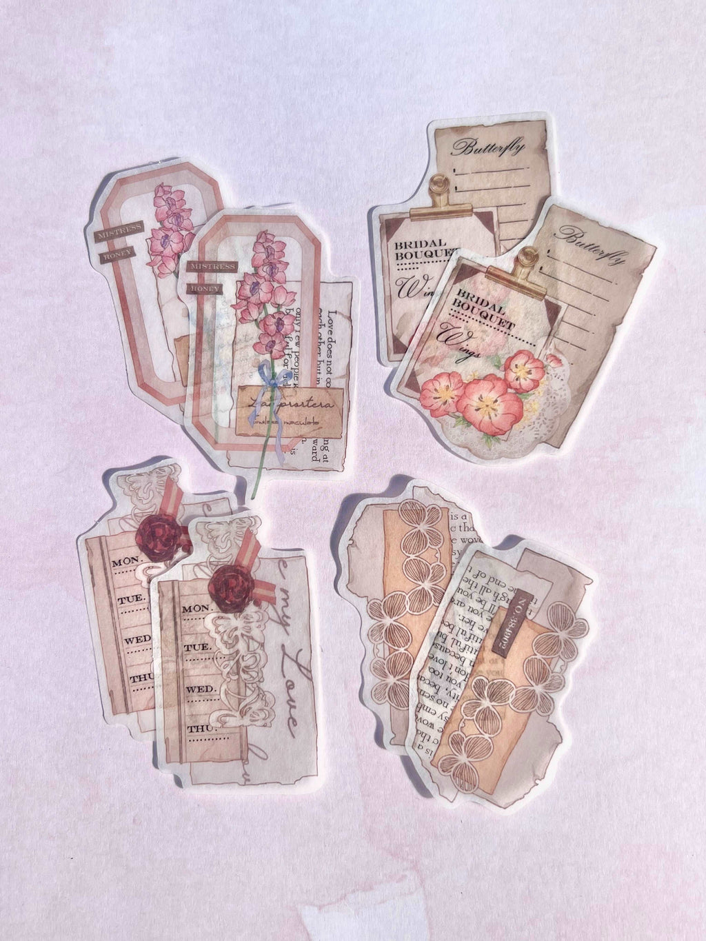 Autumn Flowers Die Cut Stickers Set