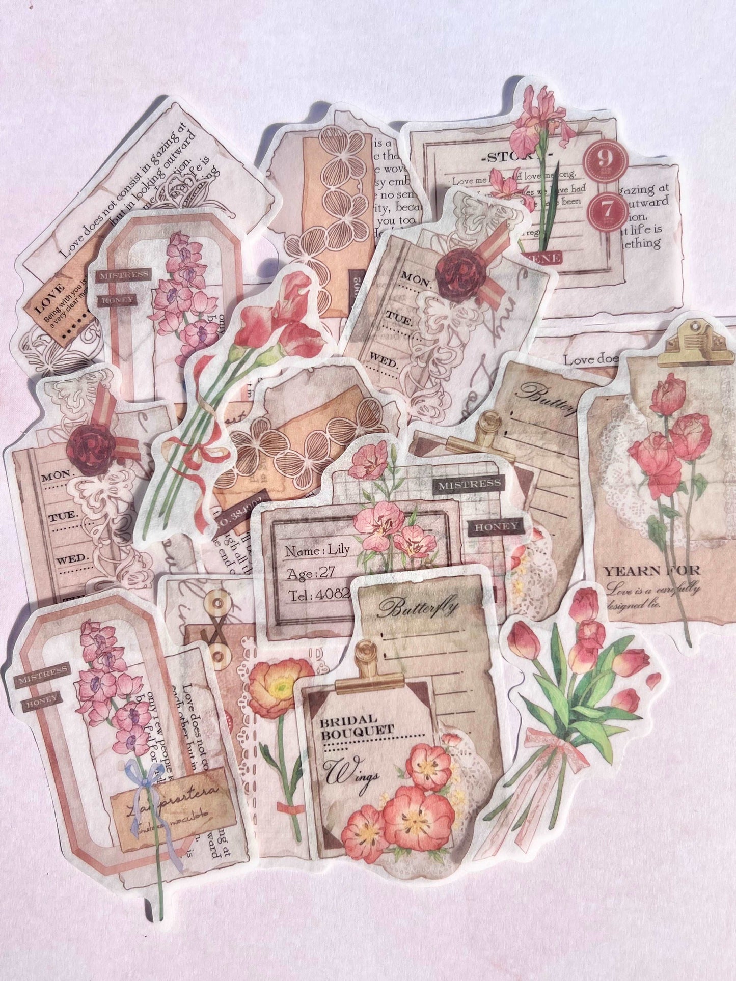 Autumn Flowers Die Cut Stickers Set