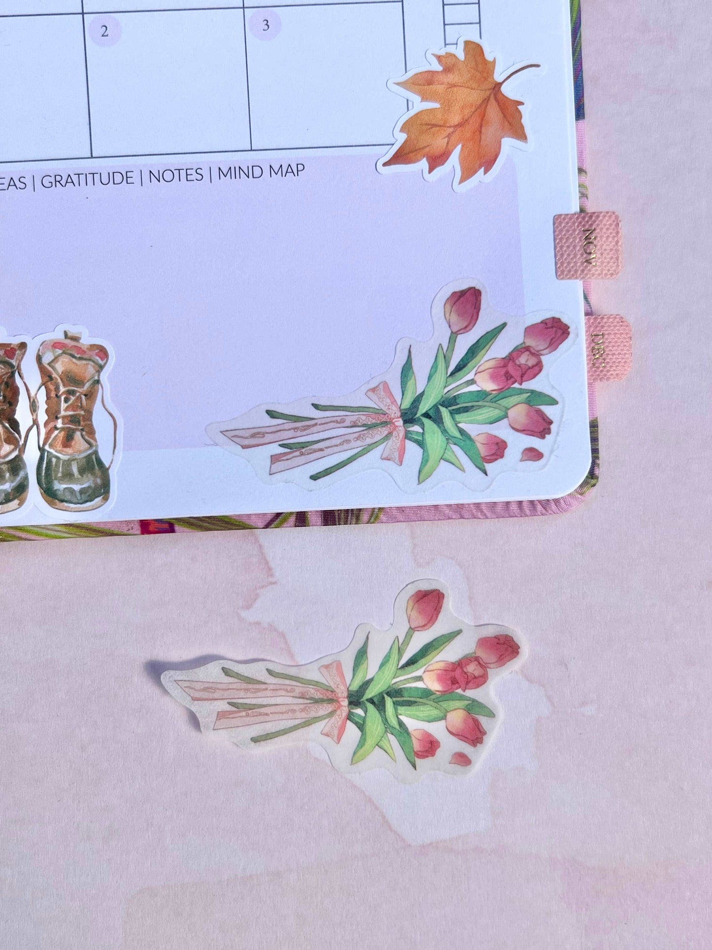 Autumn Flowers Die Cut Stickers Set