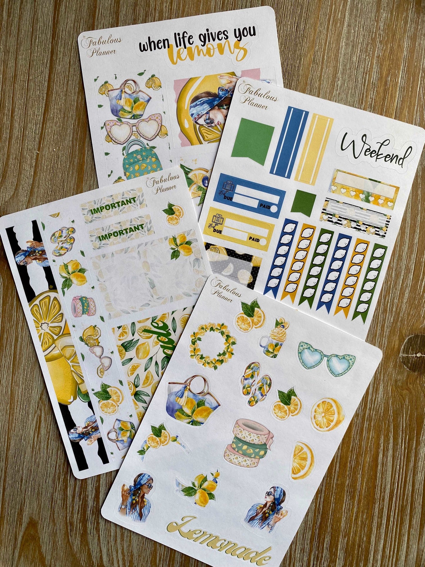 4 Sheets Lemonade Stickers Kit
