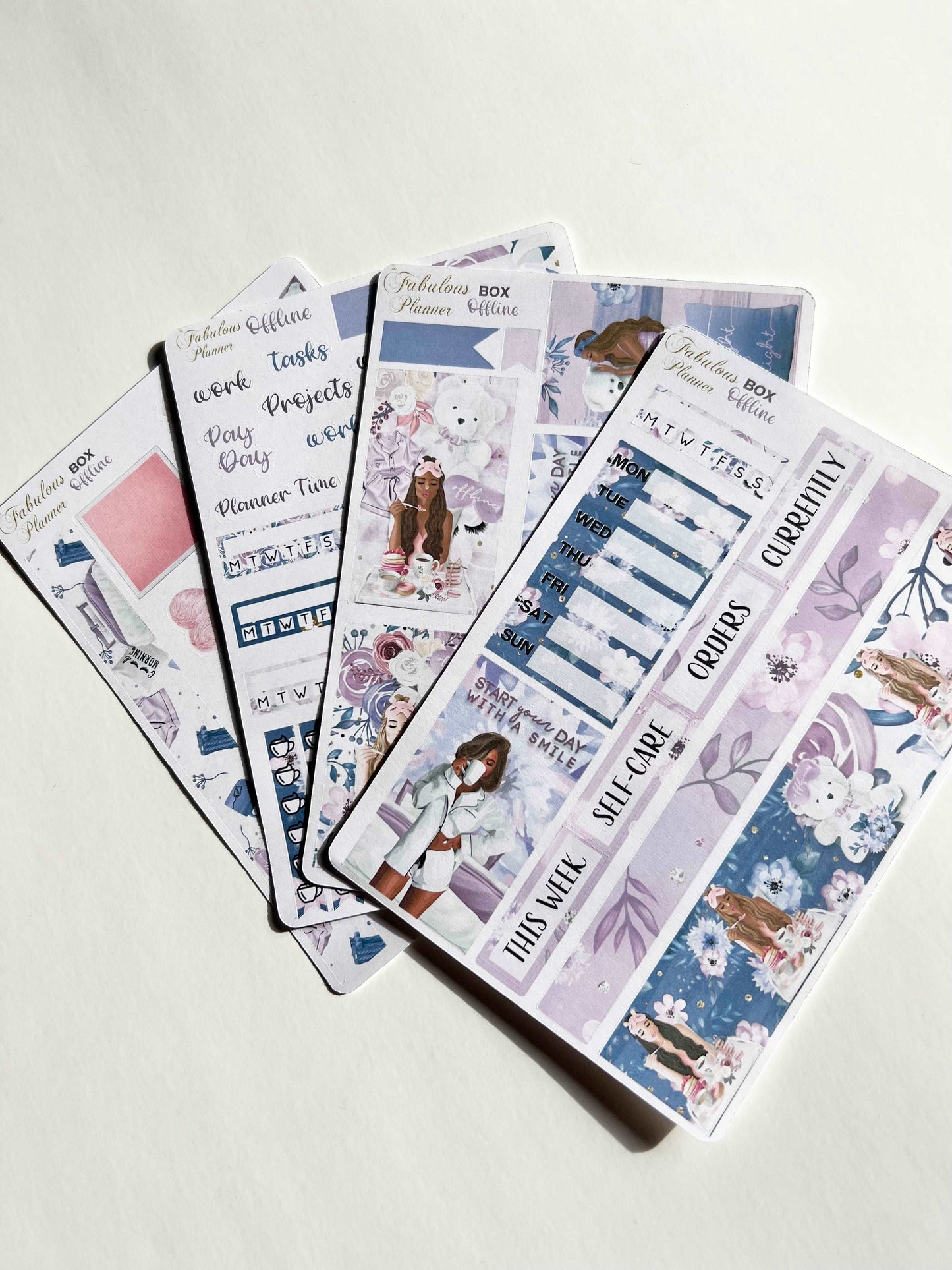 4 Sheets - Offline Self Care Planner Stickers Kit