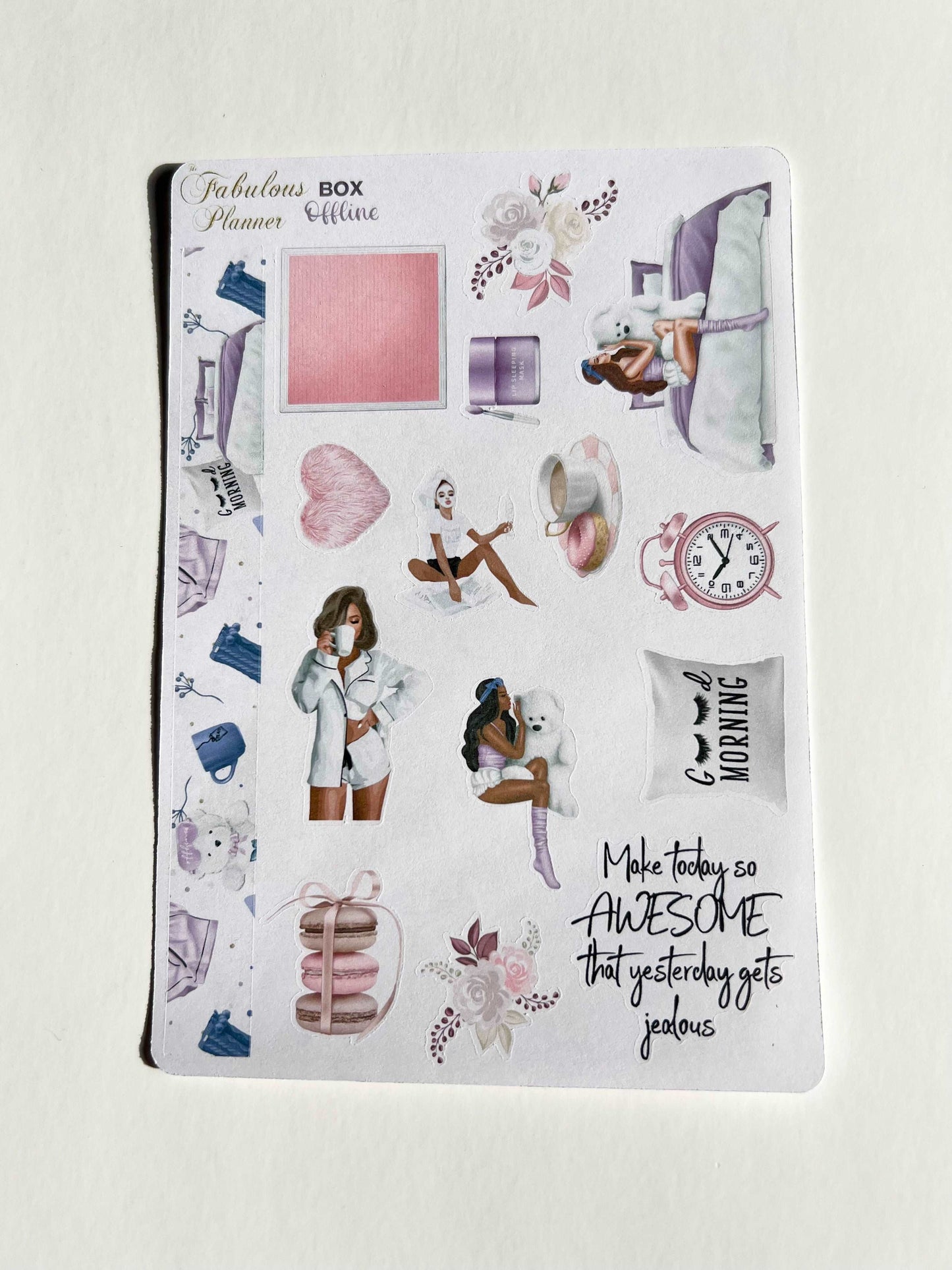 4 Sheets - Offline Self Care Planner Stickers Kit