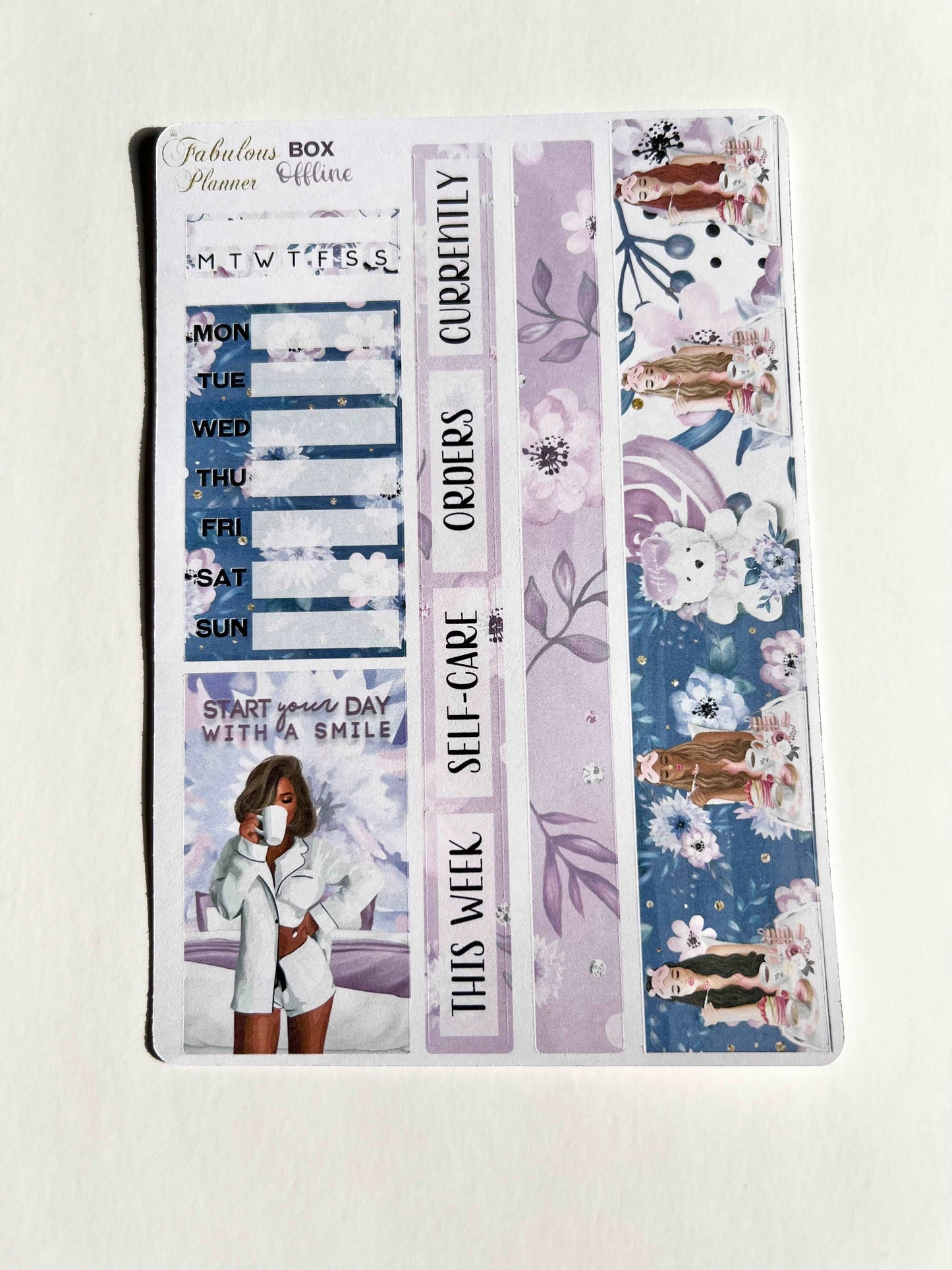 4 Sheets - Offline Self Care Planner Stickers Kit