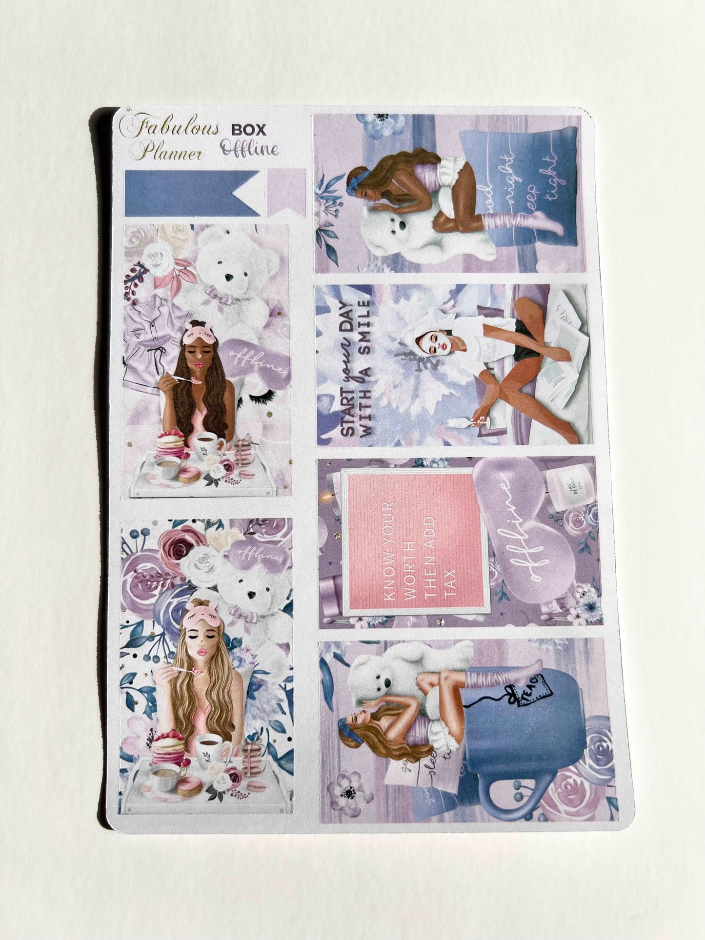 4 Sheets - Offline Self Care Planner Stickers Kit