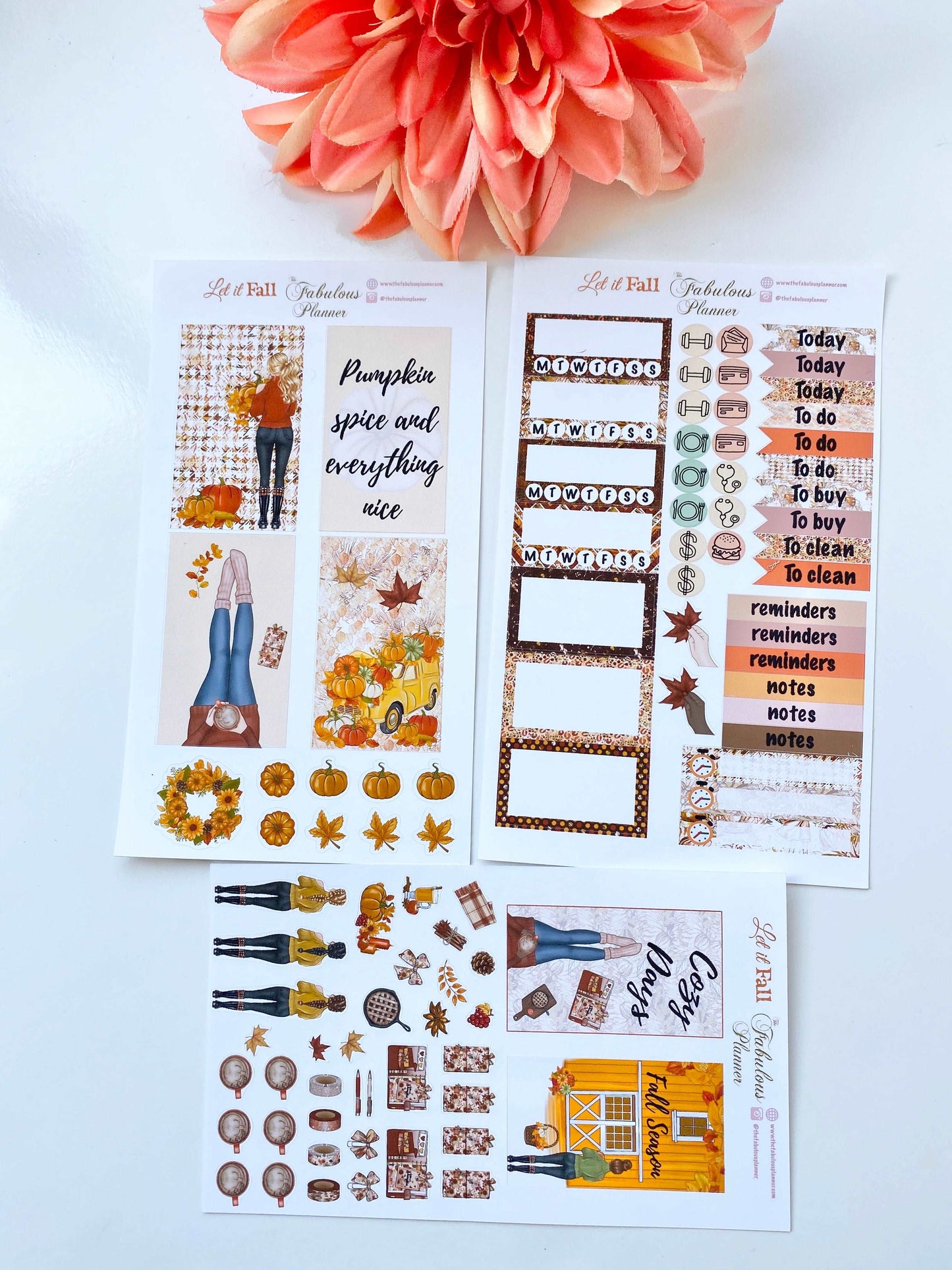 3 Sheets Let it Fall Sticker Set