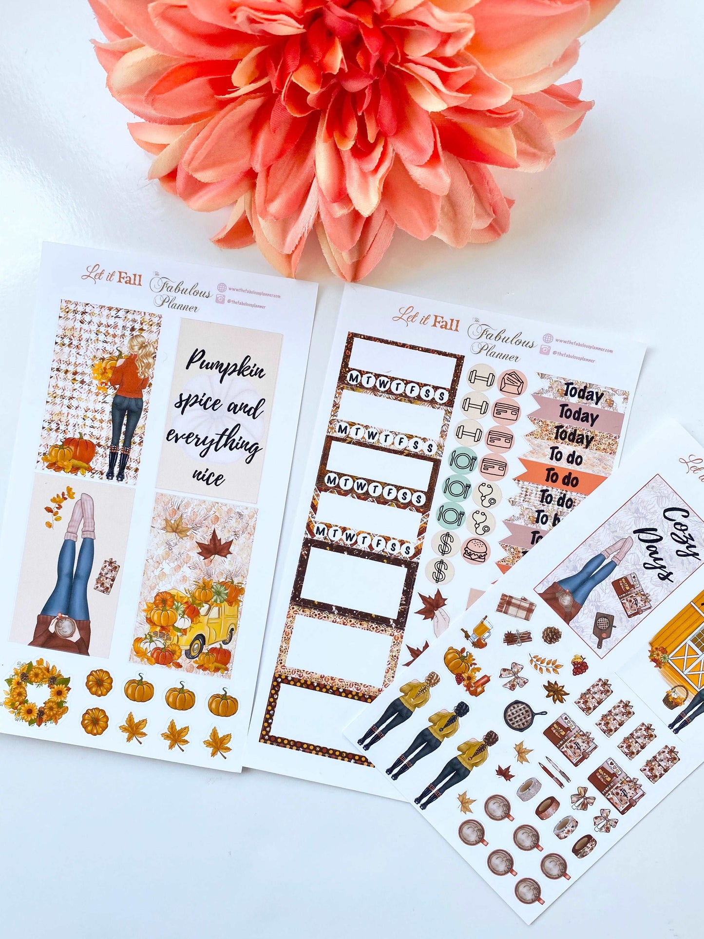 3 Sheets Let it Fall Sticker Set