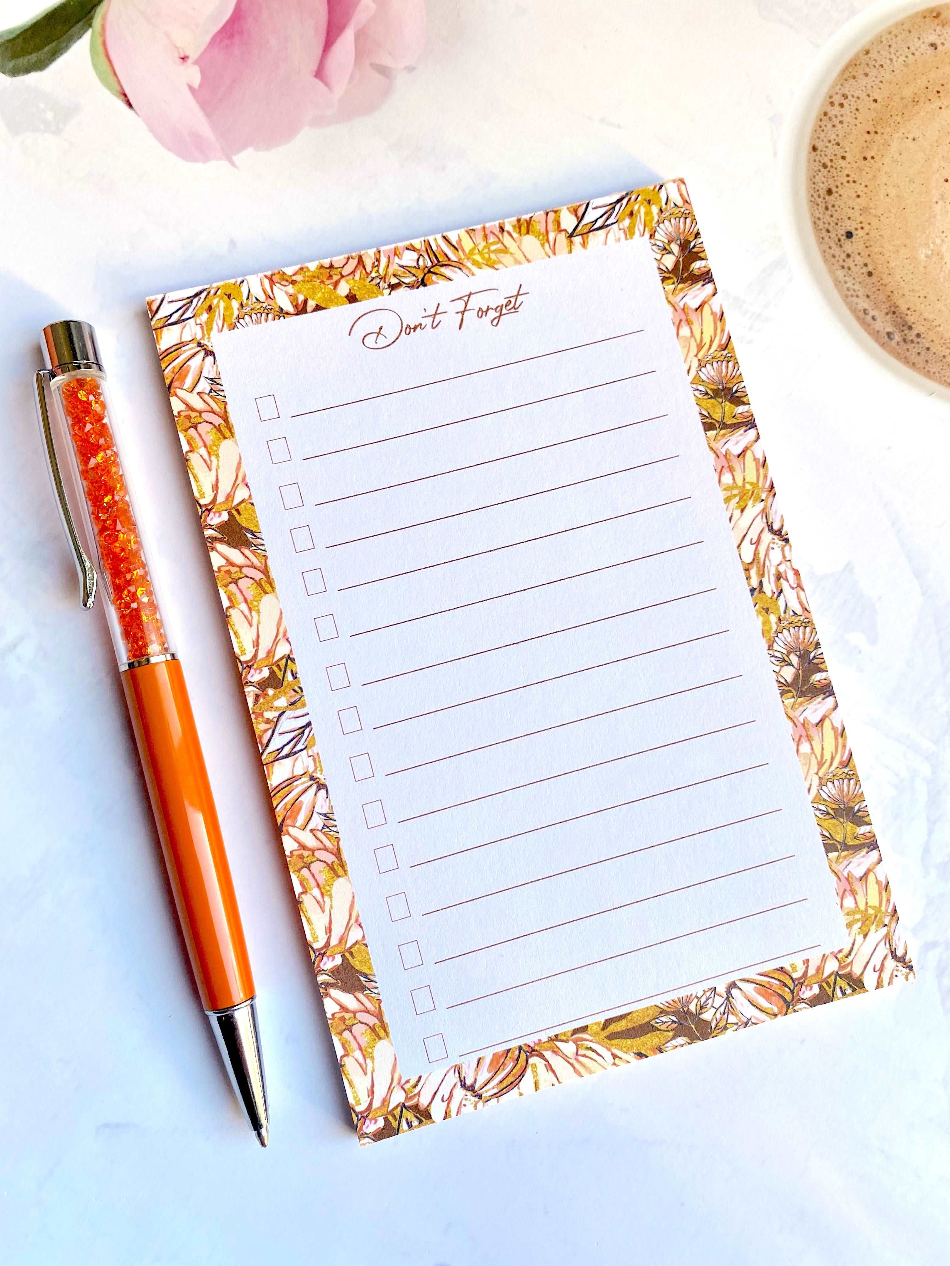 Autumn Fall Leaves Checklist Notepad Memo Sticky Notes