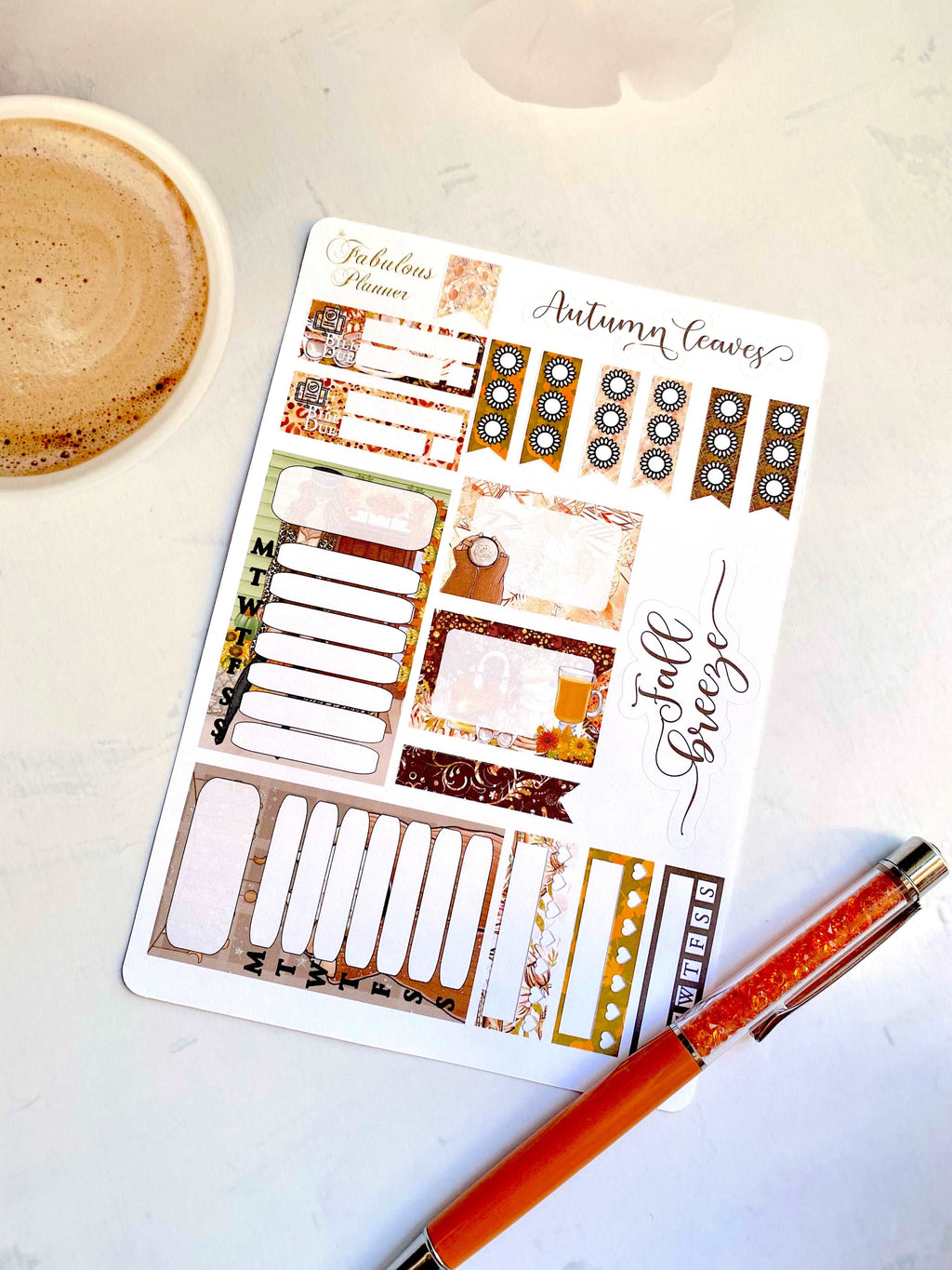 Autumn Fall Spice Stickers Kit - 4 sheets