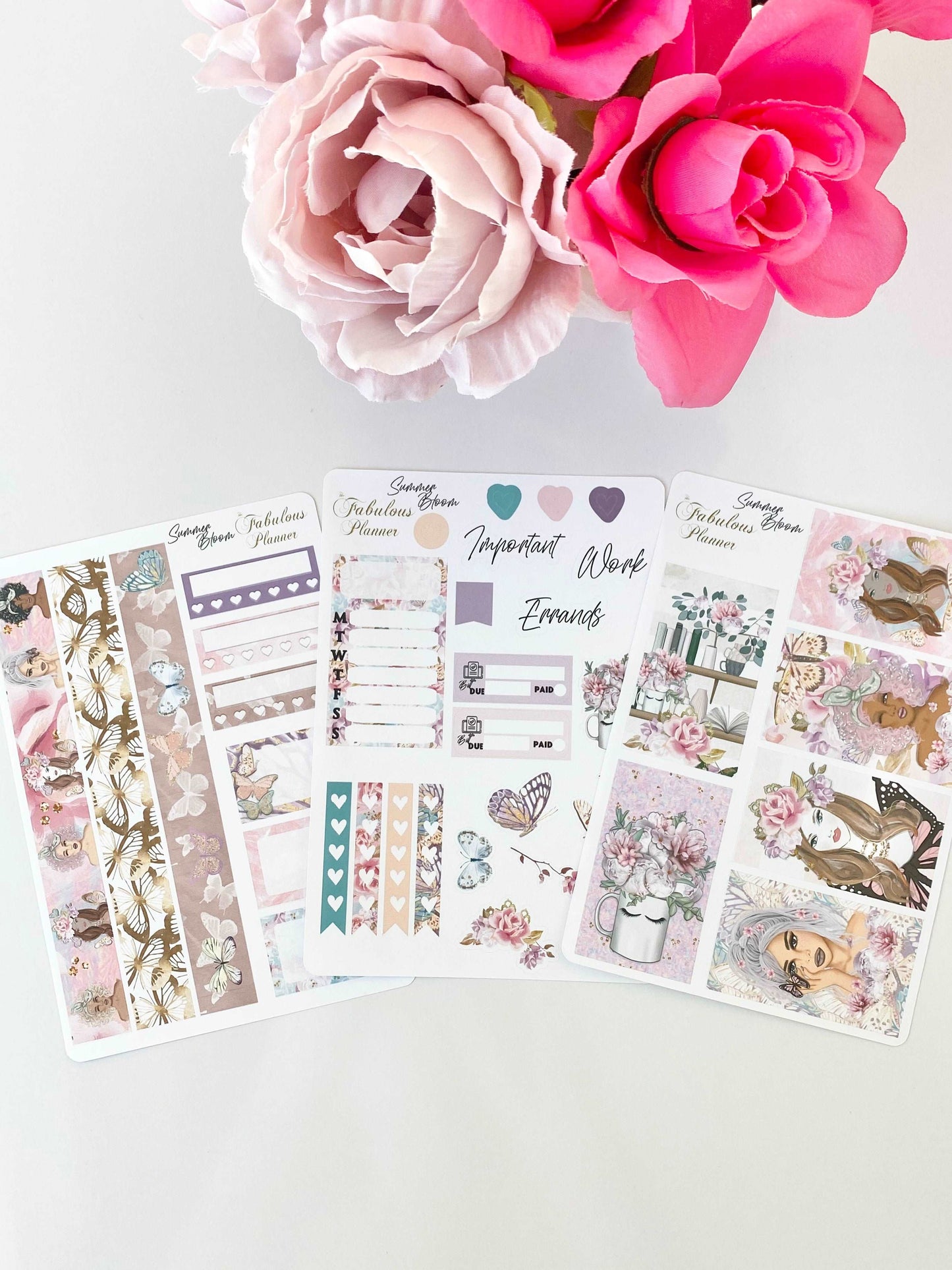 3 Sheets Miss Butterfly Planner Stickers