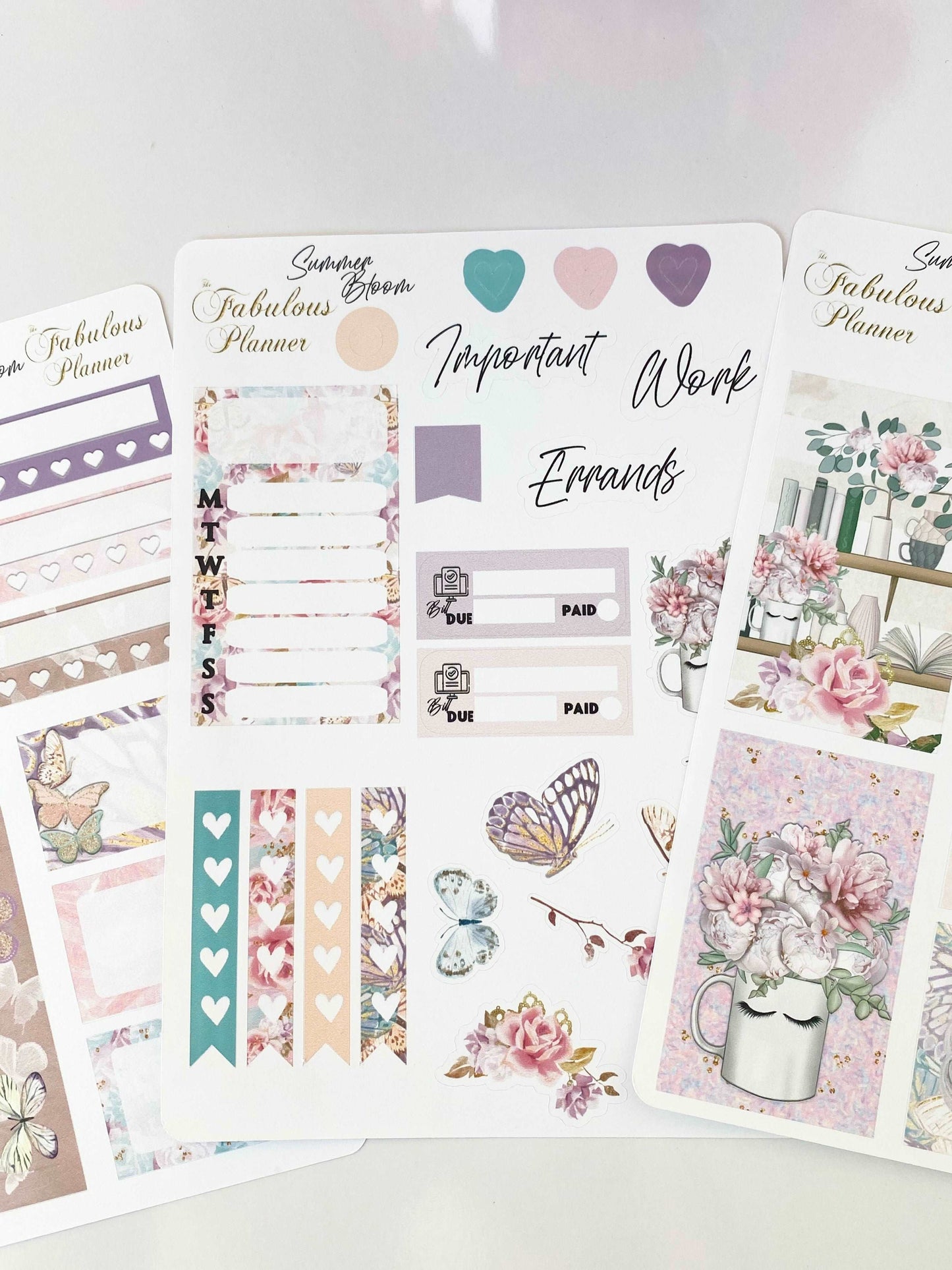 3 Sheets Miss Butterfly Planner Stickers