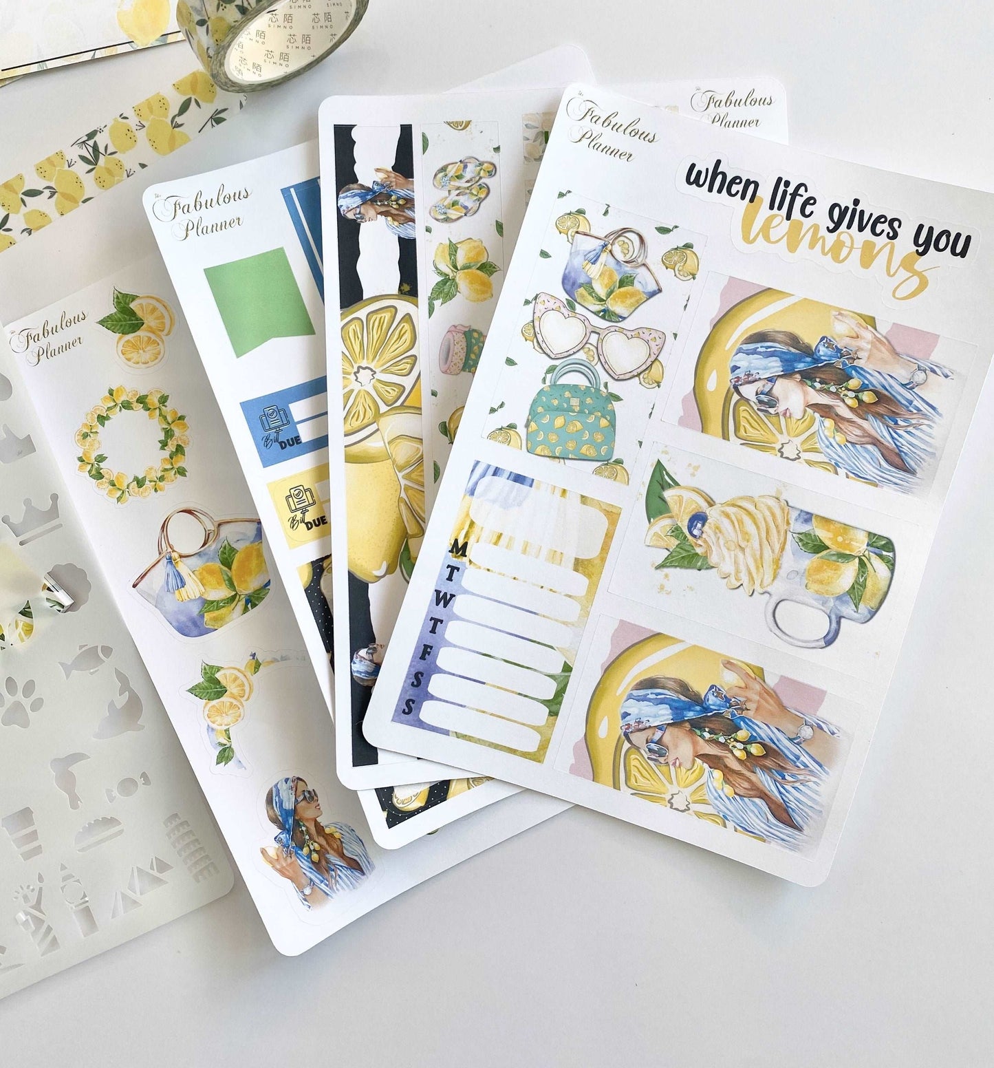 4 Sheets Lemonade Stickers Kit