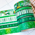 St Patricks Day Green Shamrocks Washi Tape Set (#W078)