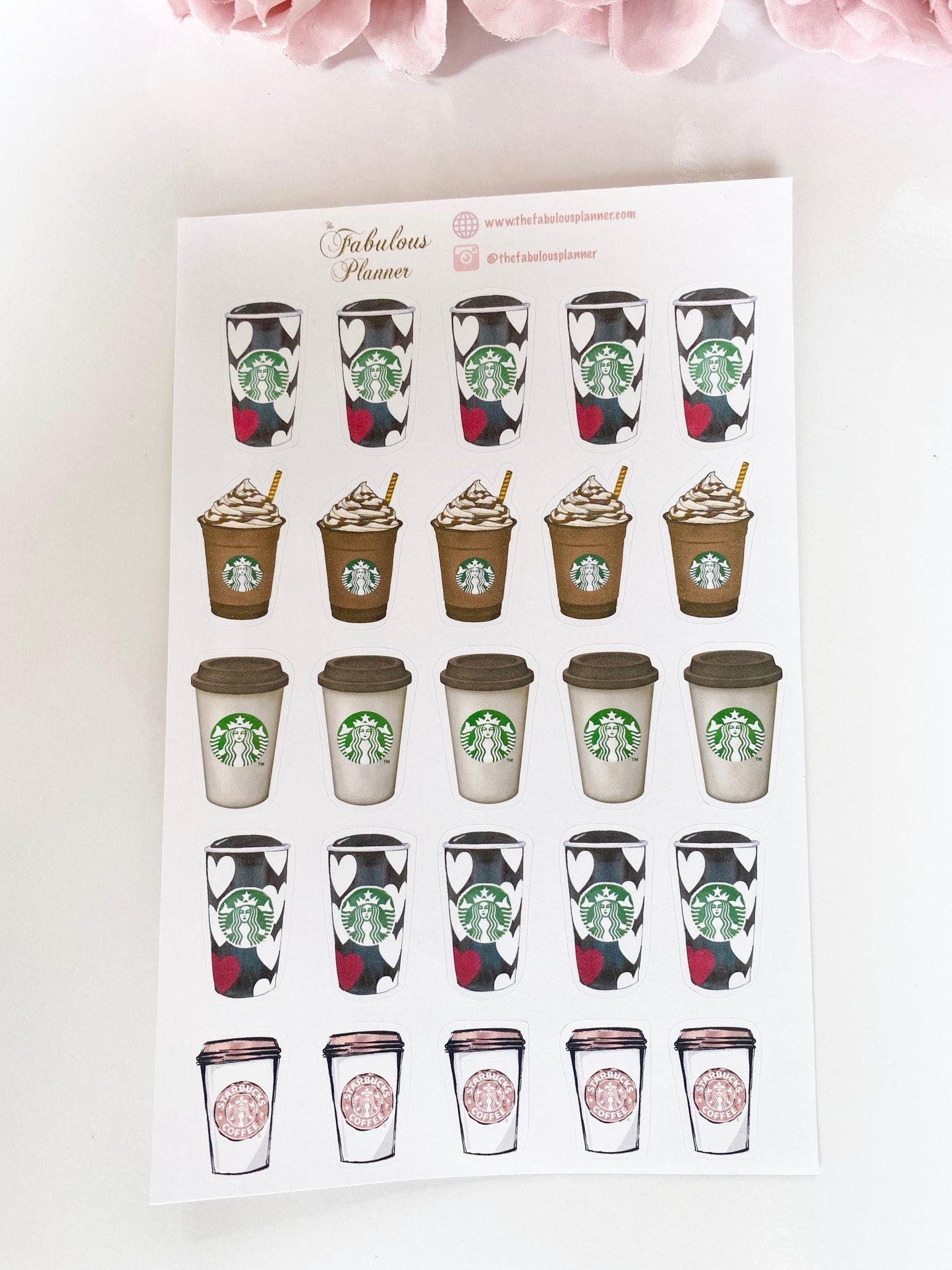 Coffee Cups Stickers - 2 Sheets