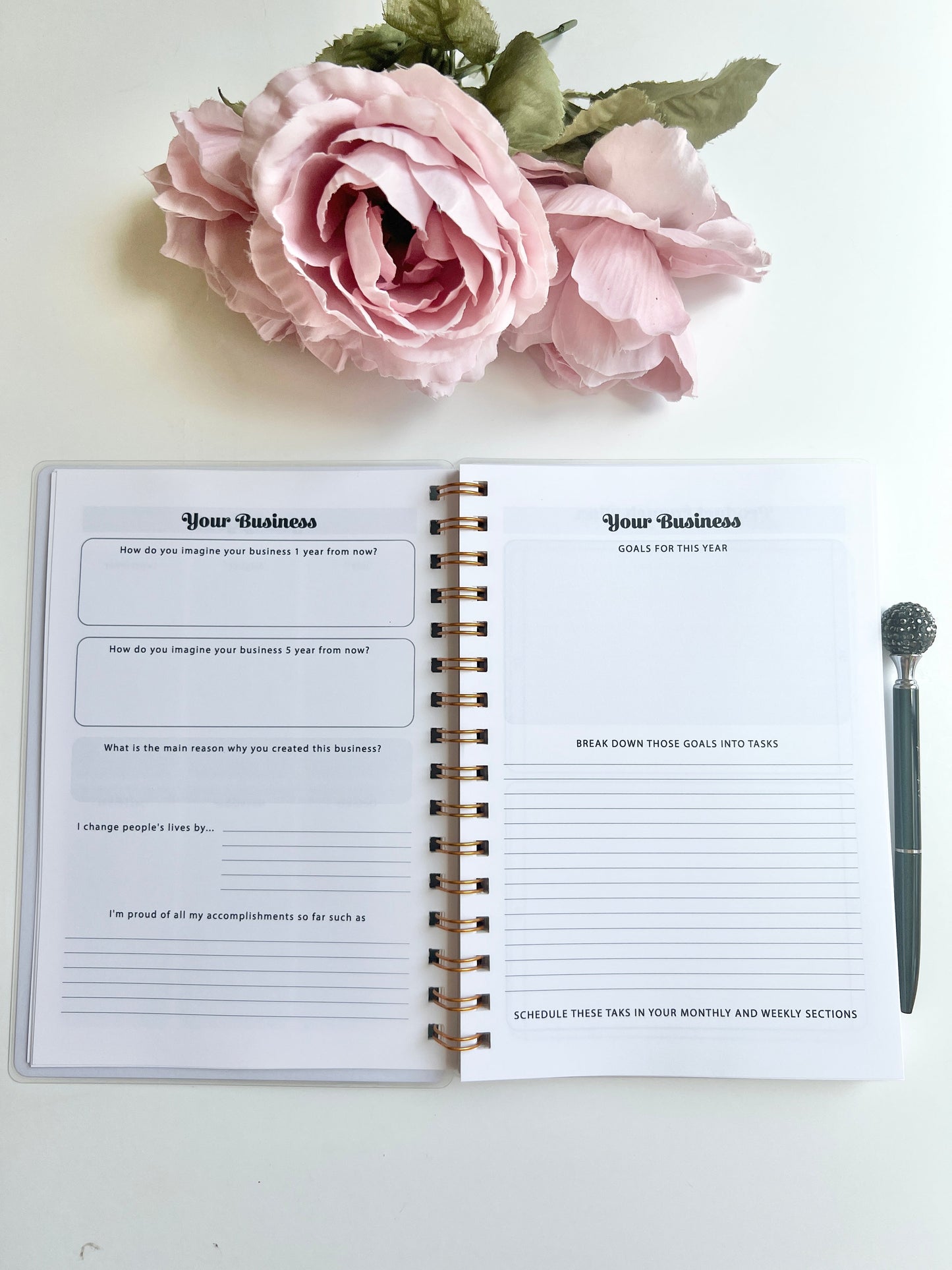 Floral Level Up Business Planner A5 Size - Undated