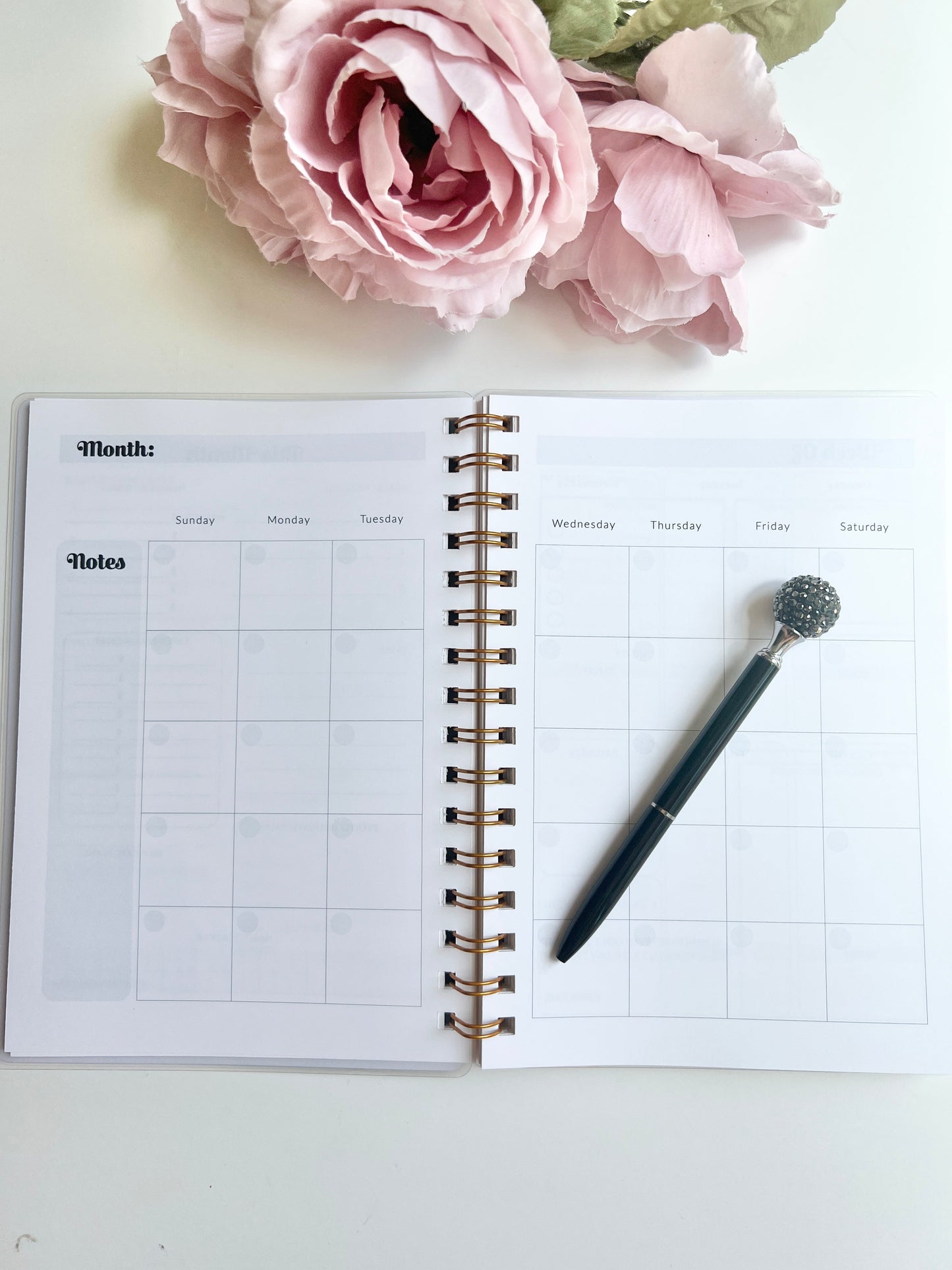 Floral Level Up Business Planner A5 Size - Undated