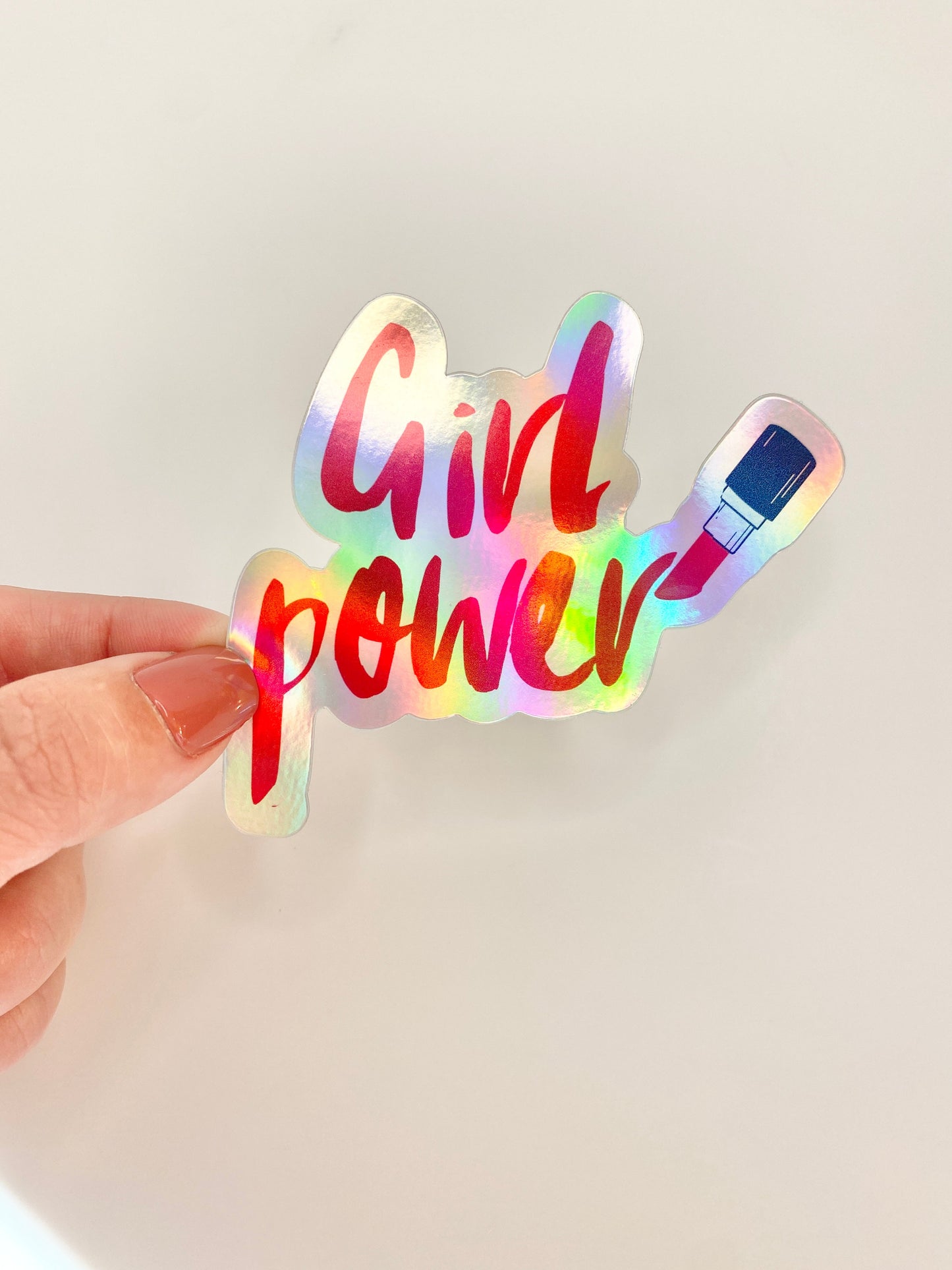Girl Power Die Cut Holographic Sticker