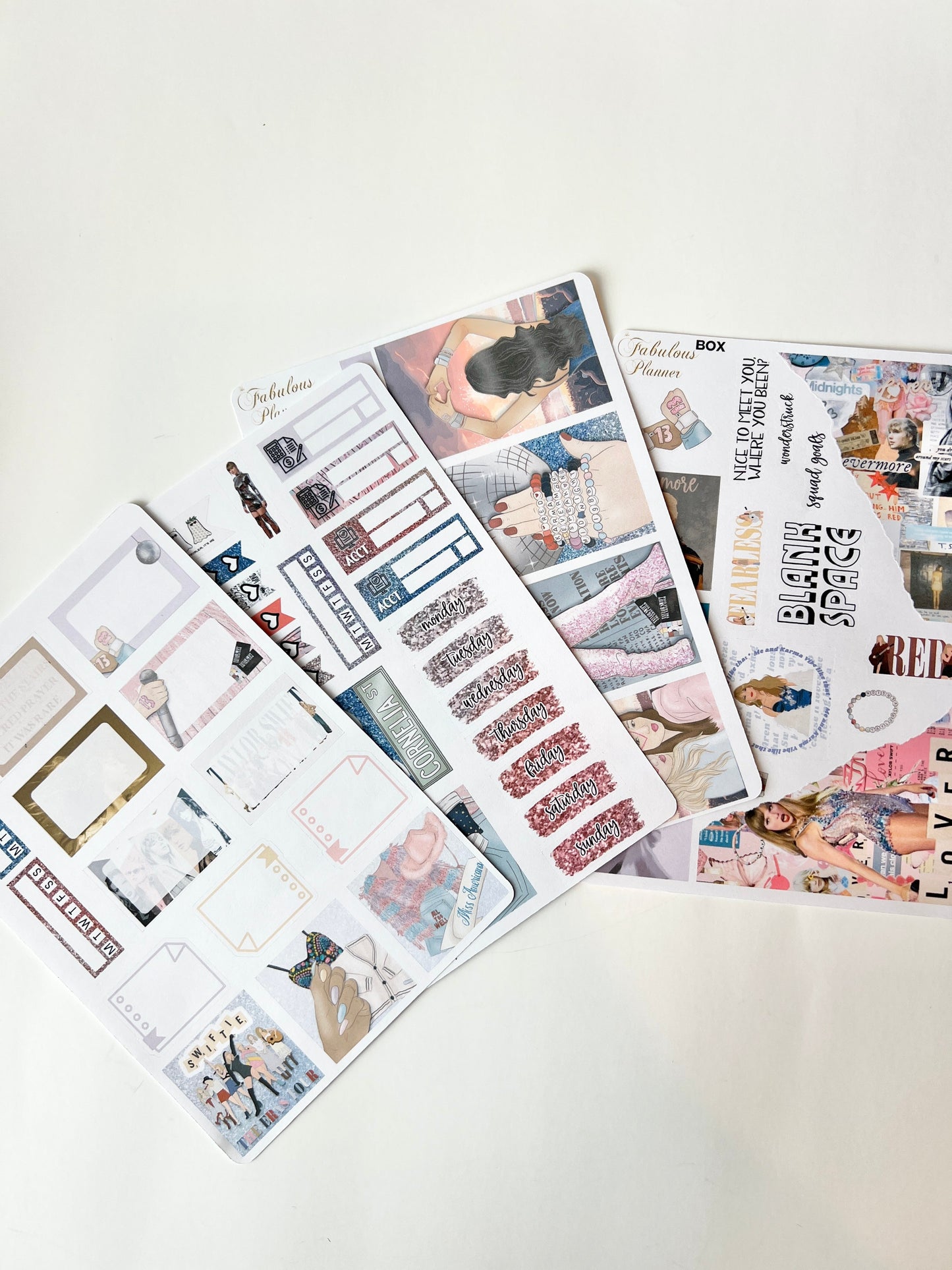 4 Sheets - Eras Tour Merch Inspired Planner Stickers Kit