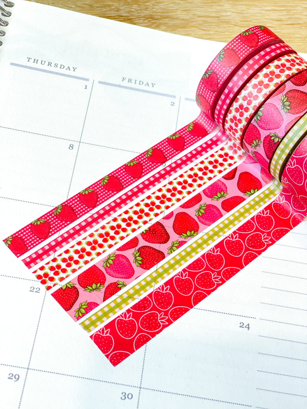 Strawberries Red Summer Fruit Washi Tape Set (#W061)