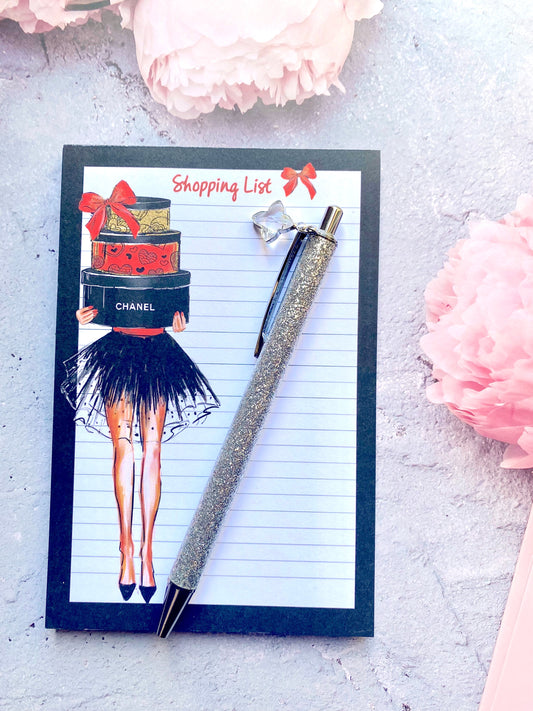 Luxury Holiday Shopping List Notepad Memo Pad