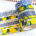 Lemons Italy Tuscany Sicilian Tiles Washi Tape Set (#W083)