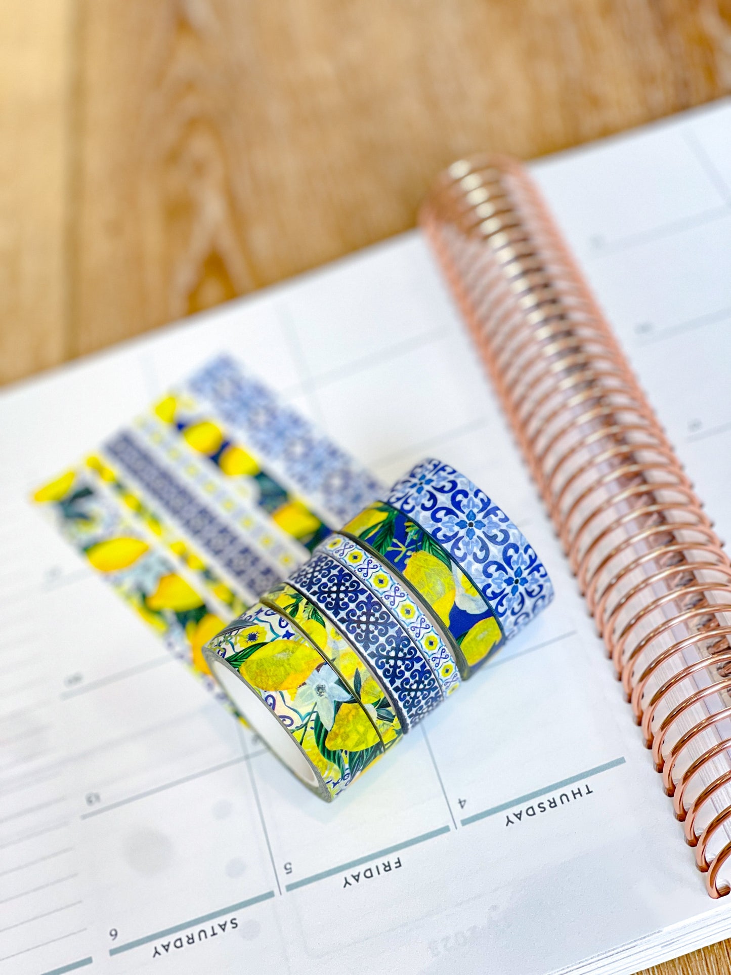 Lemons Italy Tuscany Sicilian Tiles Washi Tape Set (#W083)