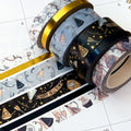 FOILED New Years Eve NYE Black & Gold Anniversary Washi Tape Set (#W004)