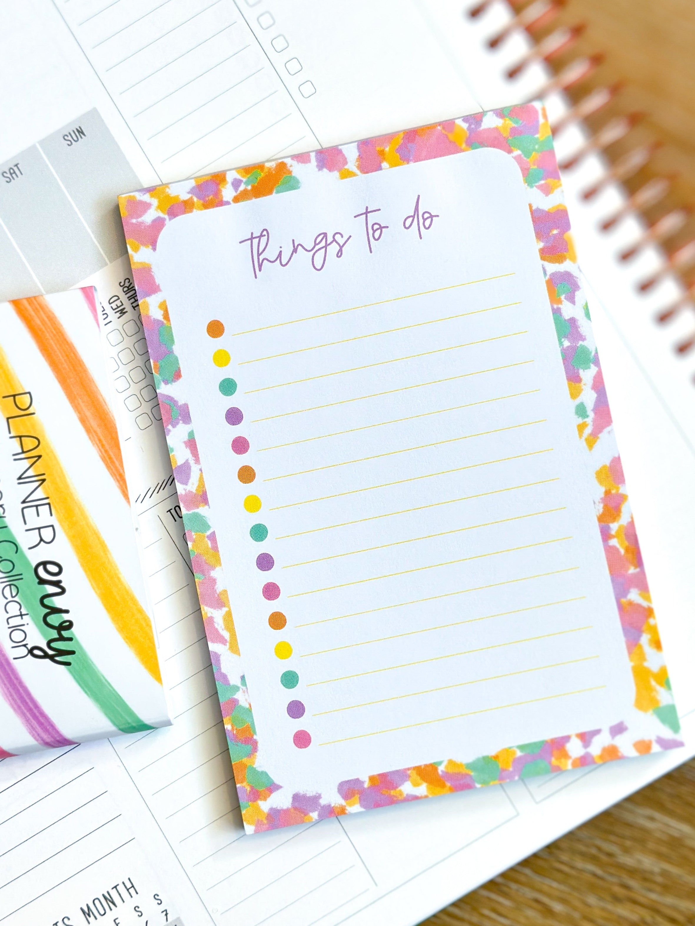 4x6 Rainbow Checklist Spring Notepad from our April 2024 Planner Envy Subscription Box.