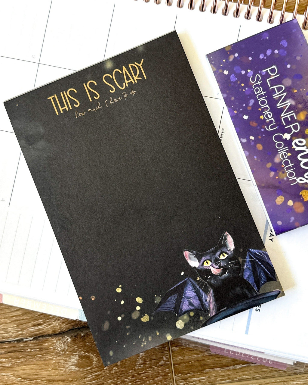 Black Spooky Halloween Notepad. It's Scary How Much I have To Do List Pad - 4x6 Inches (*Notepad Only*)