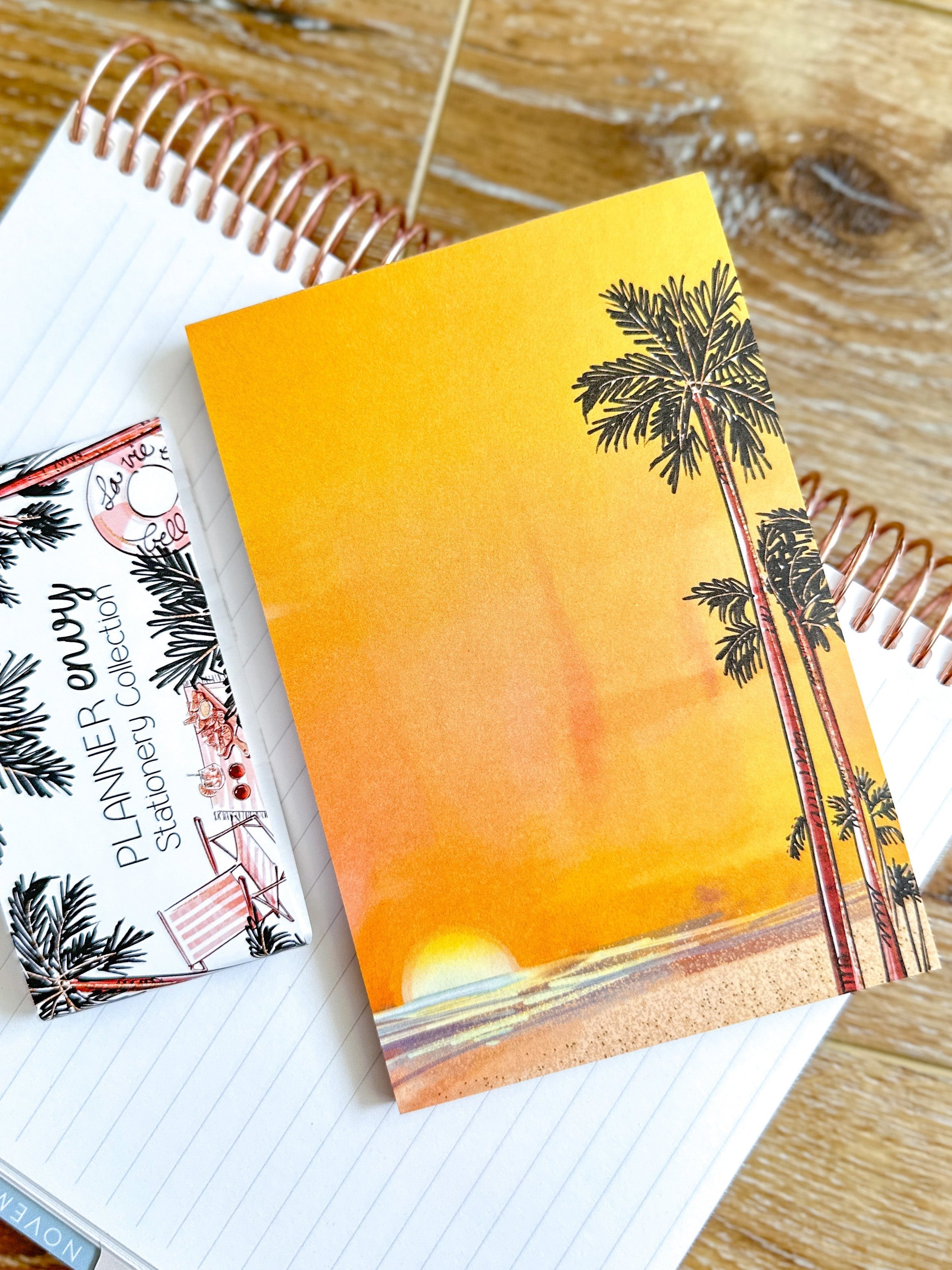 Tropical Beach Vacation Travel Sunset Notepad - 4x6 Inches (*Notepad Only*)