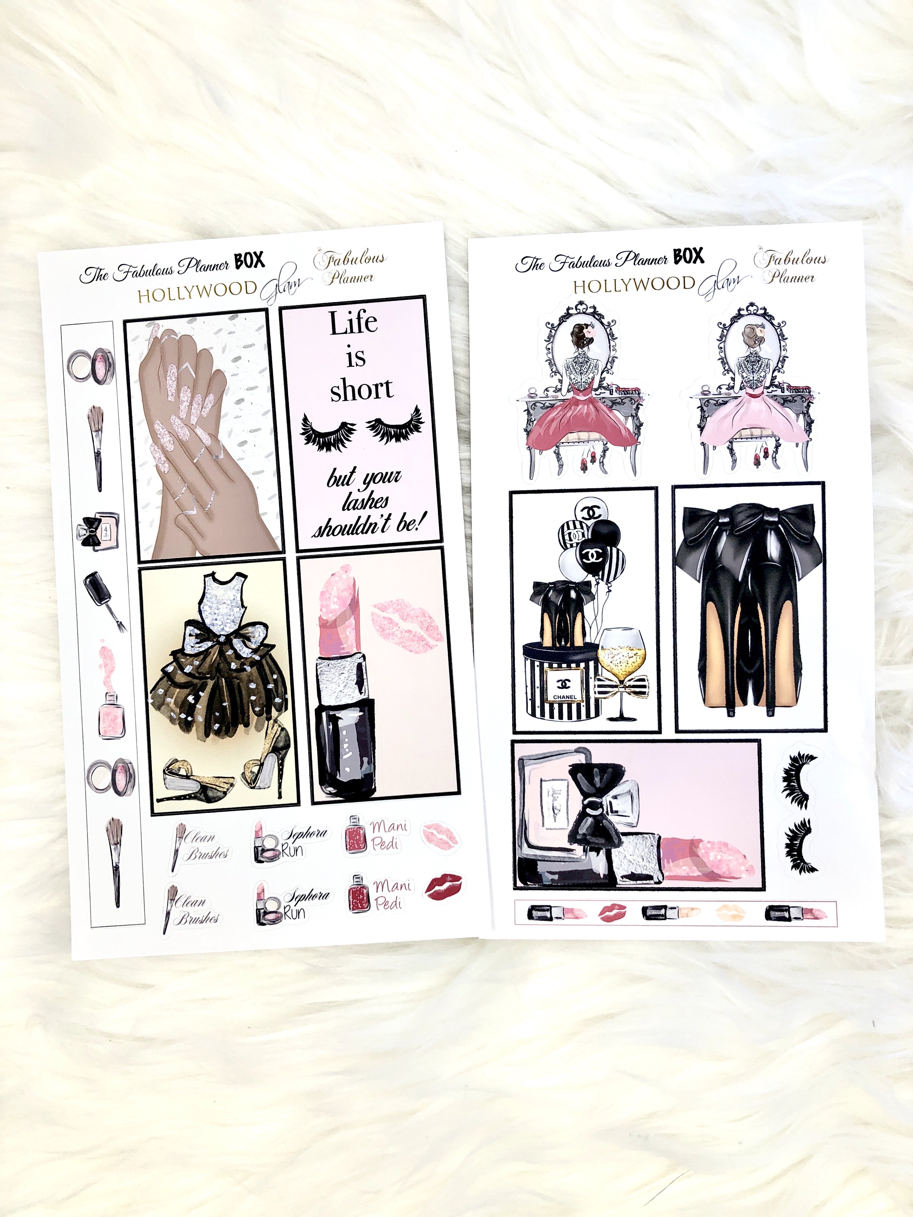 Hollywood Glam Matte Stickers - 2 Sheets
