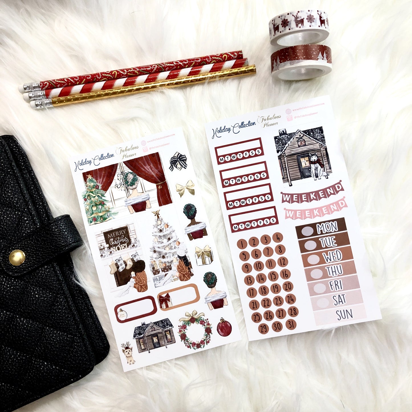 Holiday Christmas Matte Stickers - 2 Sheets