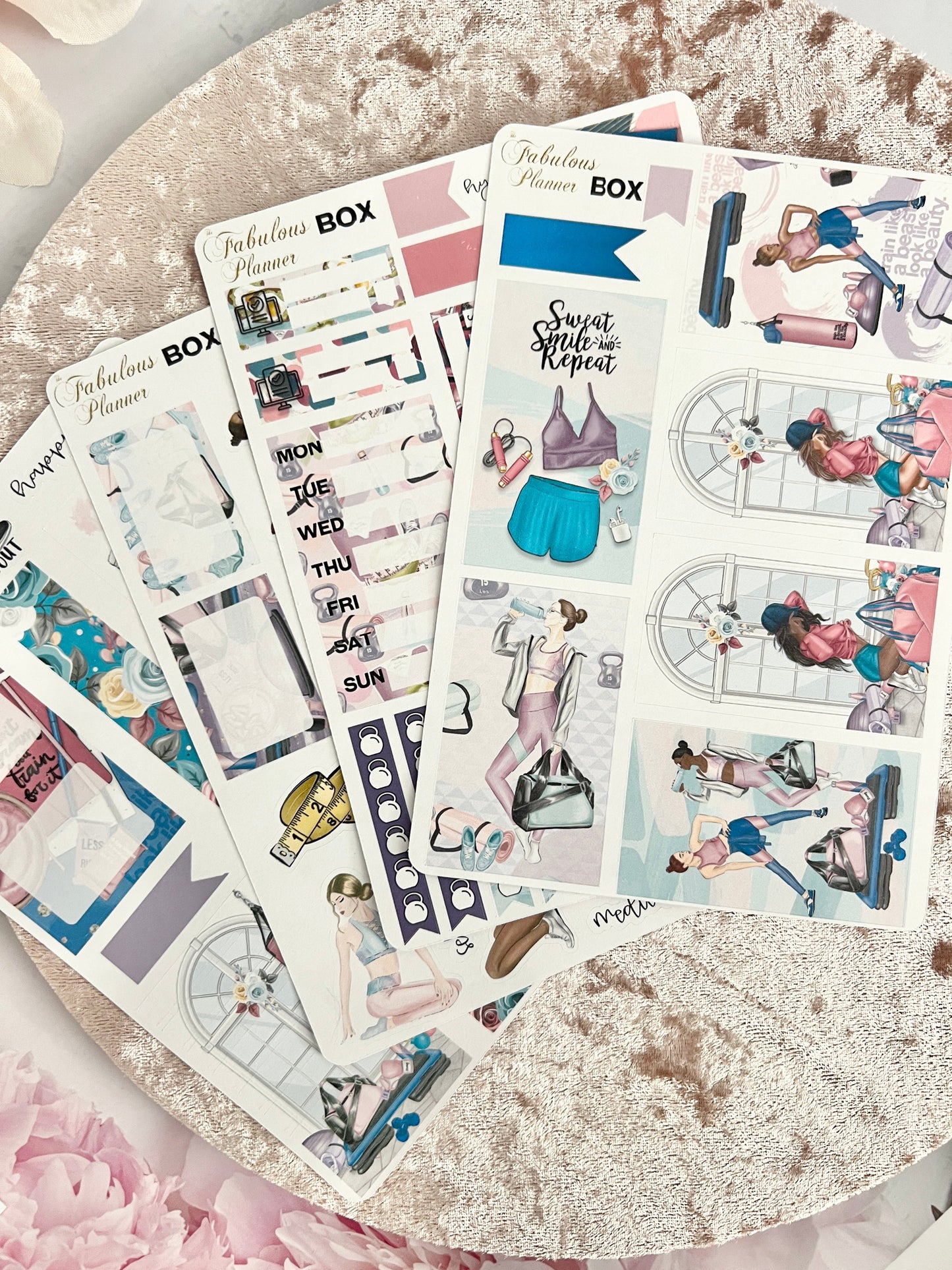 Fitness Workout Sticker Kit - 4 sheets