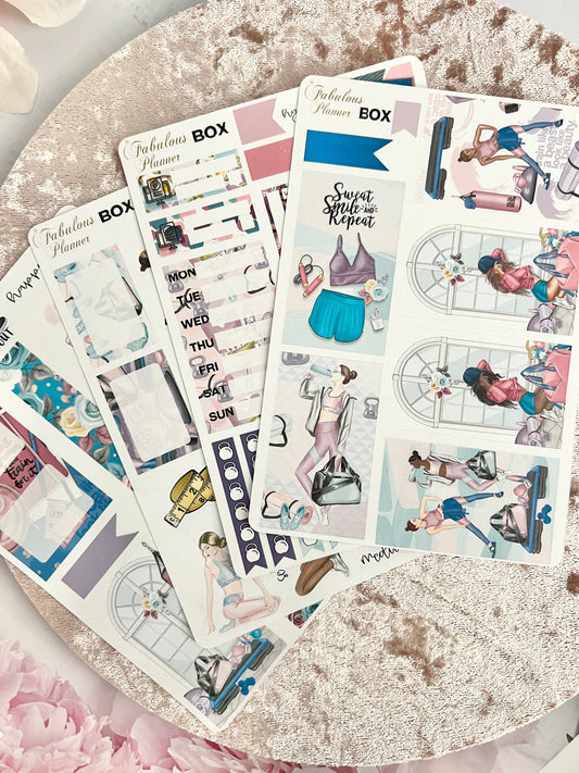 Fitness Workout Sticker Kit - 4 sheets