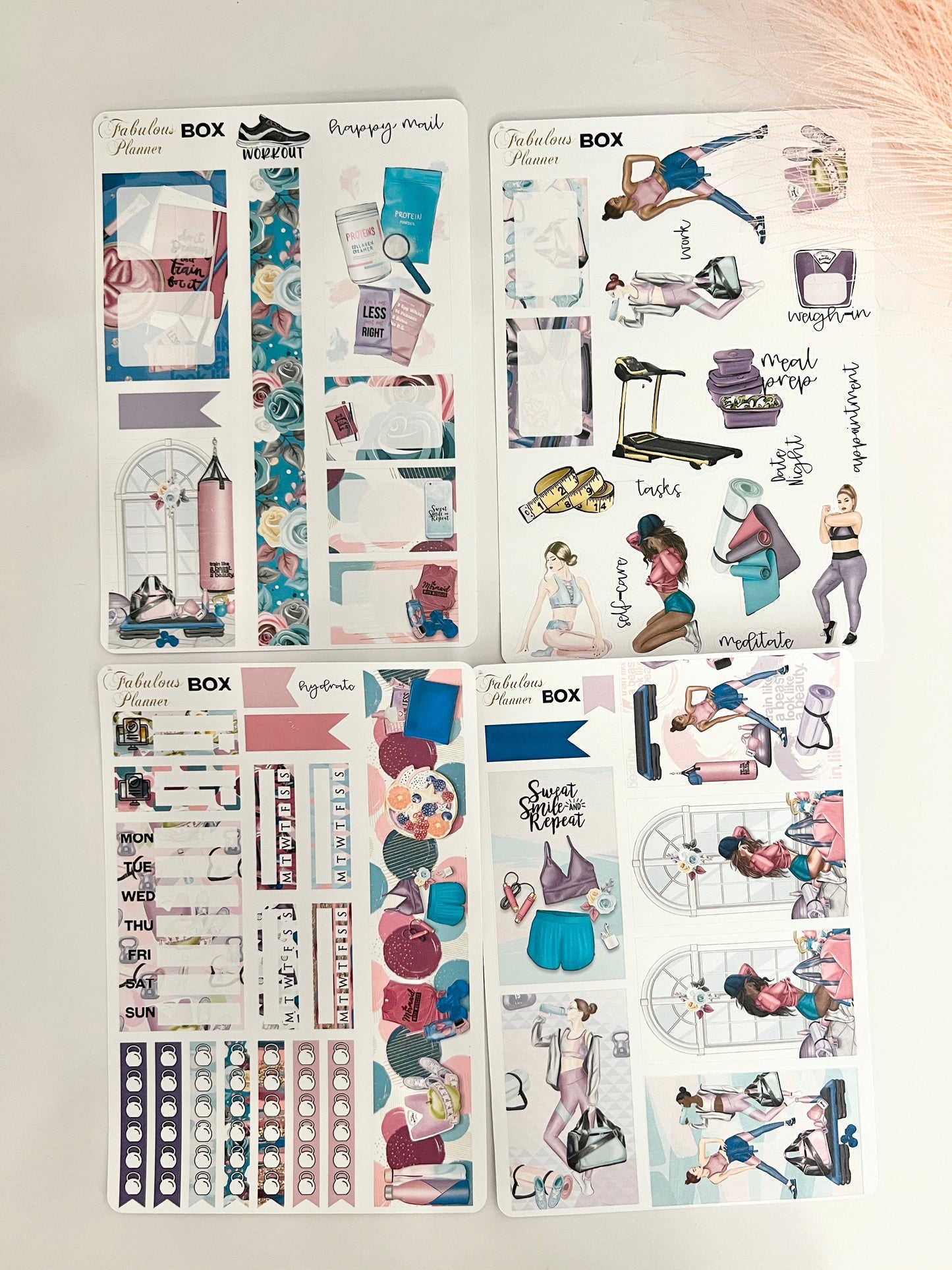 Fitness Workout Sticker Kit - 4 sheets