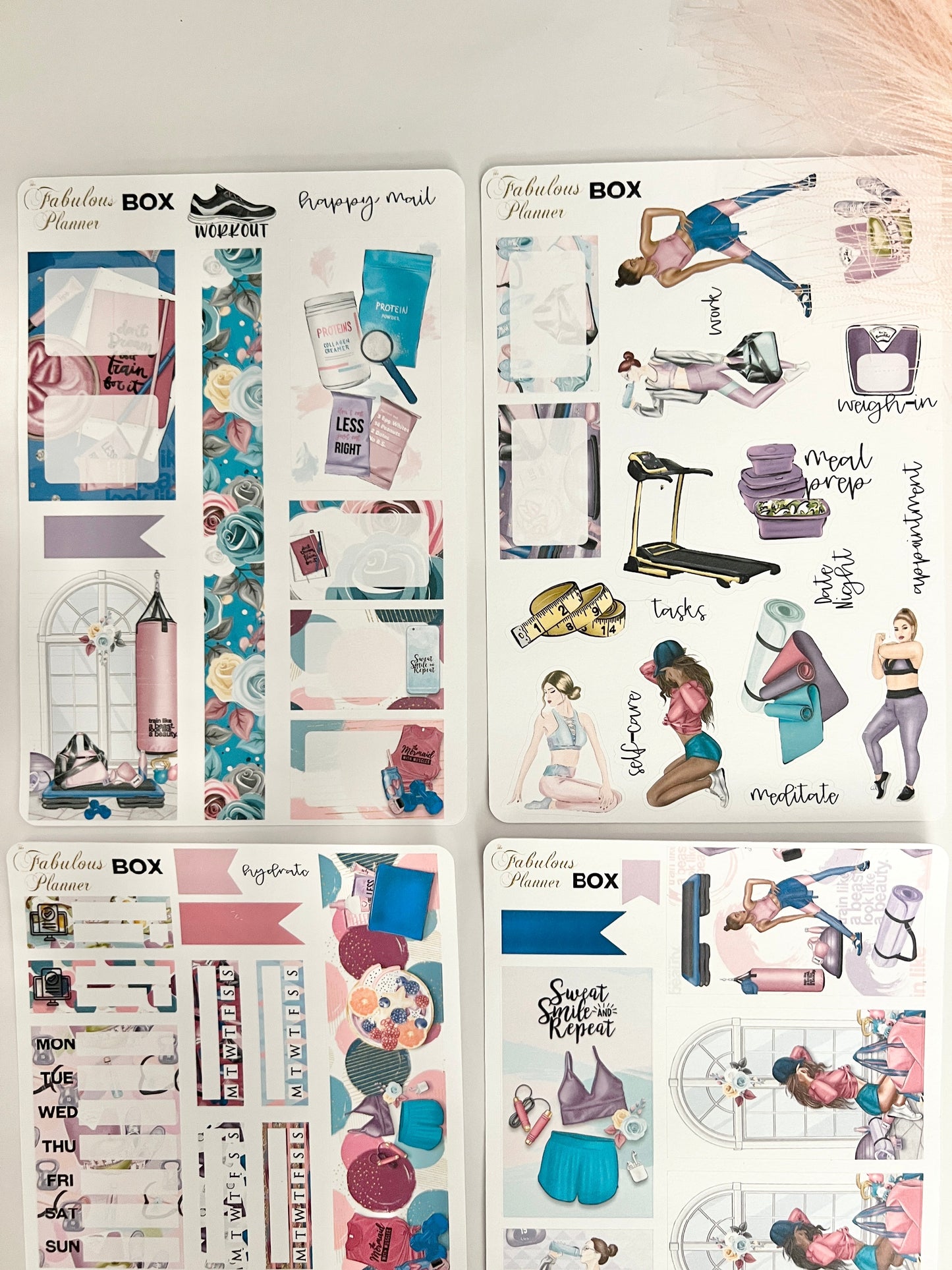 Fitness Workout Sticker Kit - 4 sheets