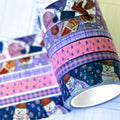 Winter Snowmen Snowman Snow Plaid Pink Blue Washi Tape Set January 2025 - W123