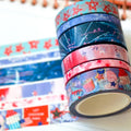 4th Of July Red White & Blue BBQ Party Stars Stripes Washi Tape Set July 2024 - W111