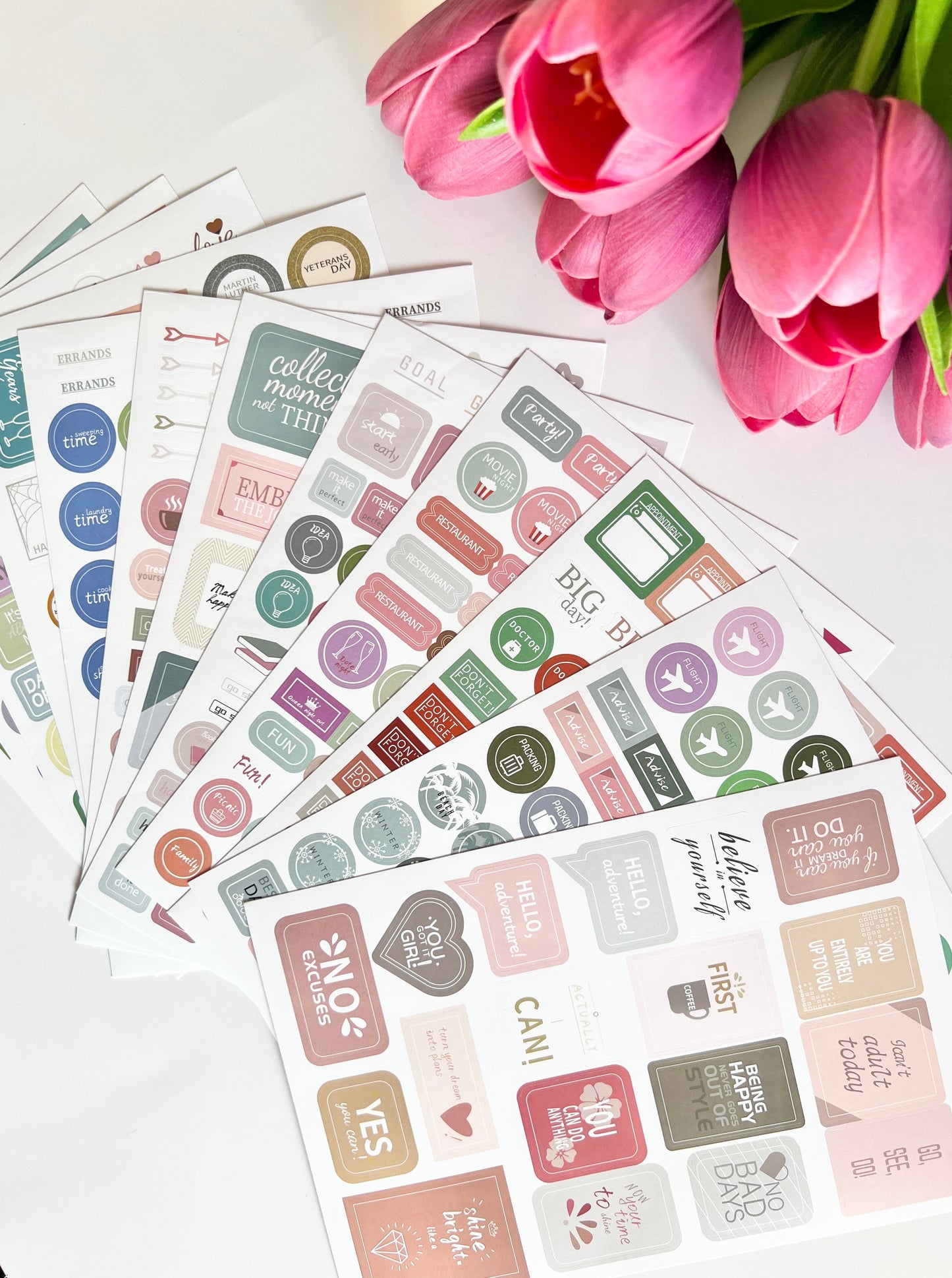 12 Sheets Functional Sticker Set for Planners