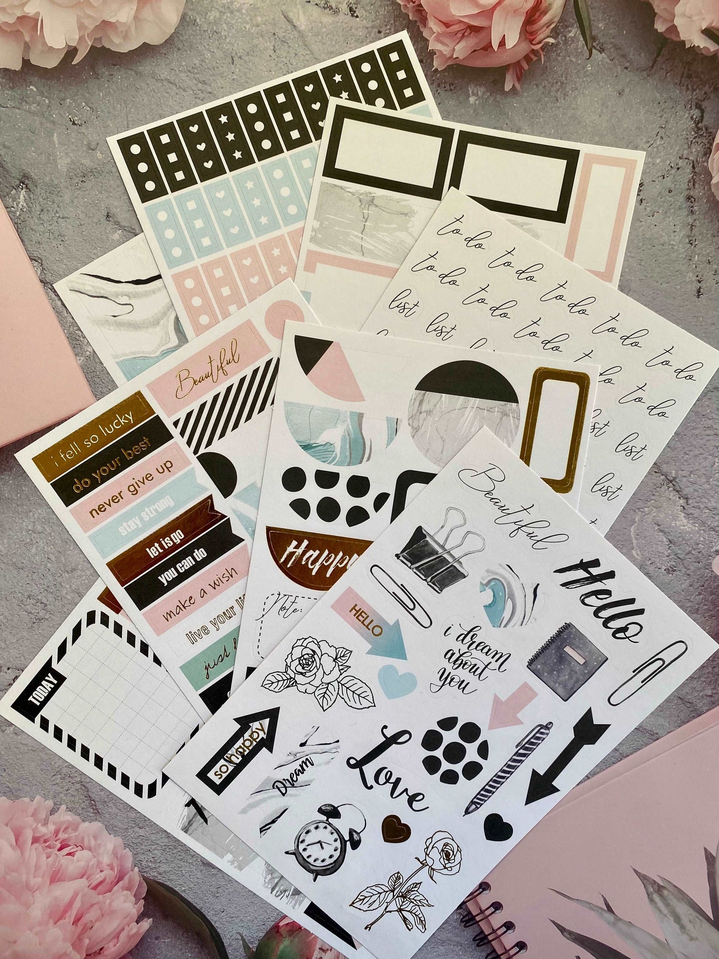 8 Sheets Functional Sticker Set for Planners