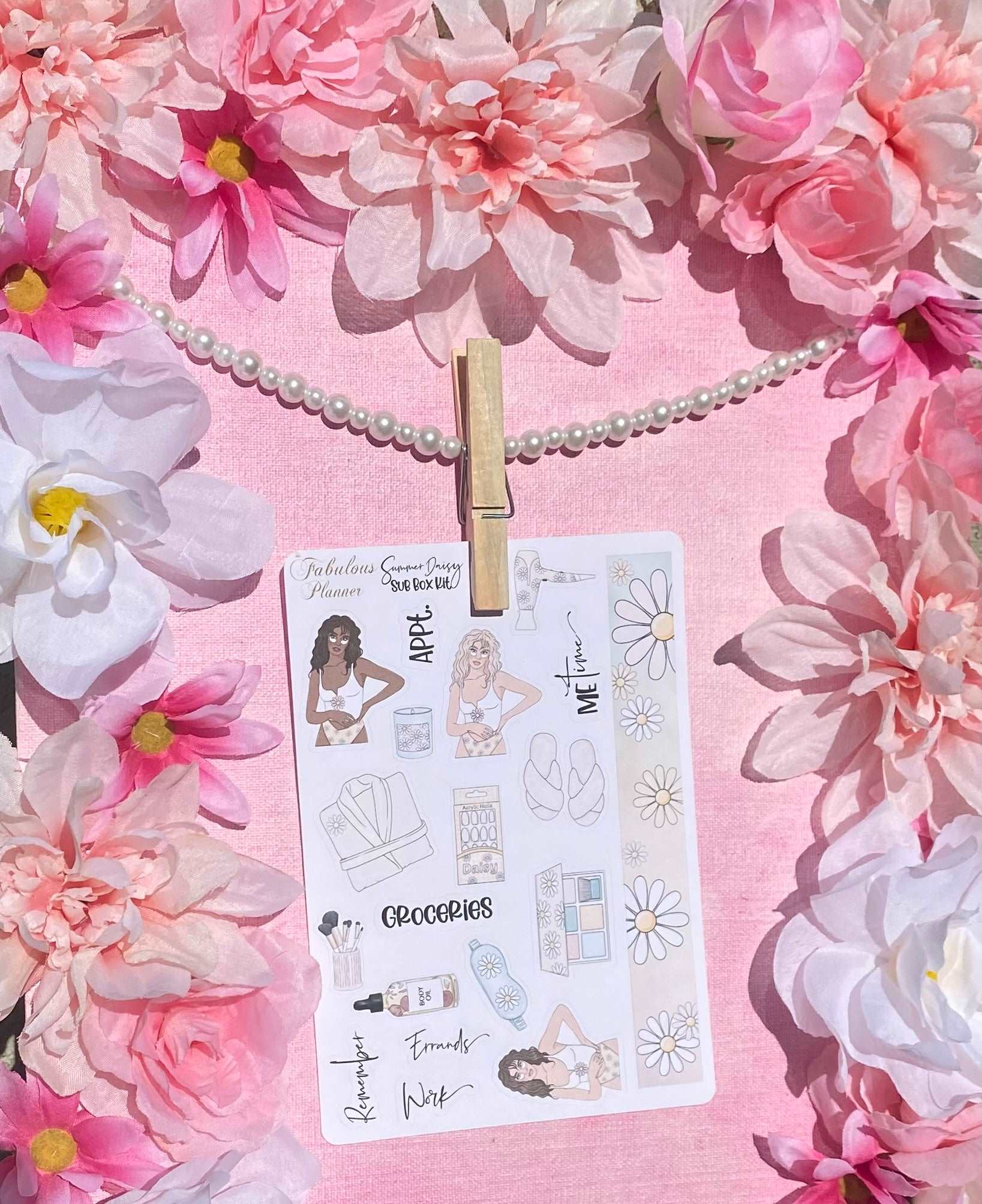 4 Sheets - Daisy Sunflower Summer Planner Stickers Kit