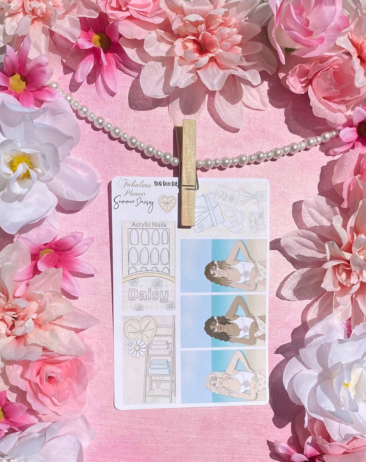 4 Sheets - Daisy Sunflower Summer Planner Stickers Kit