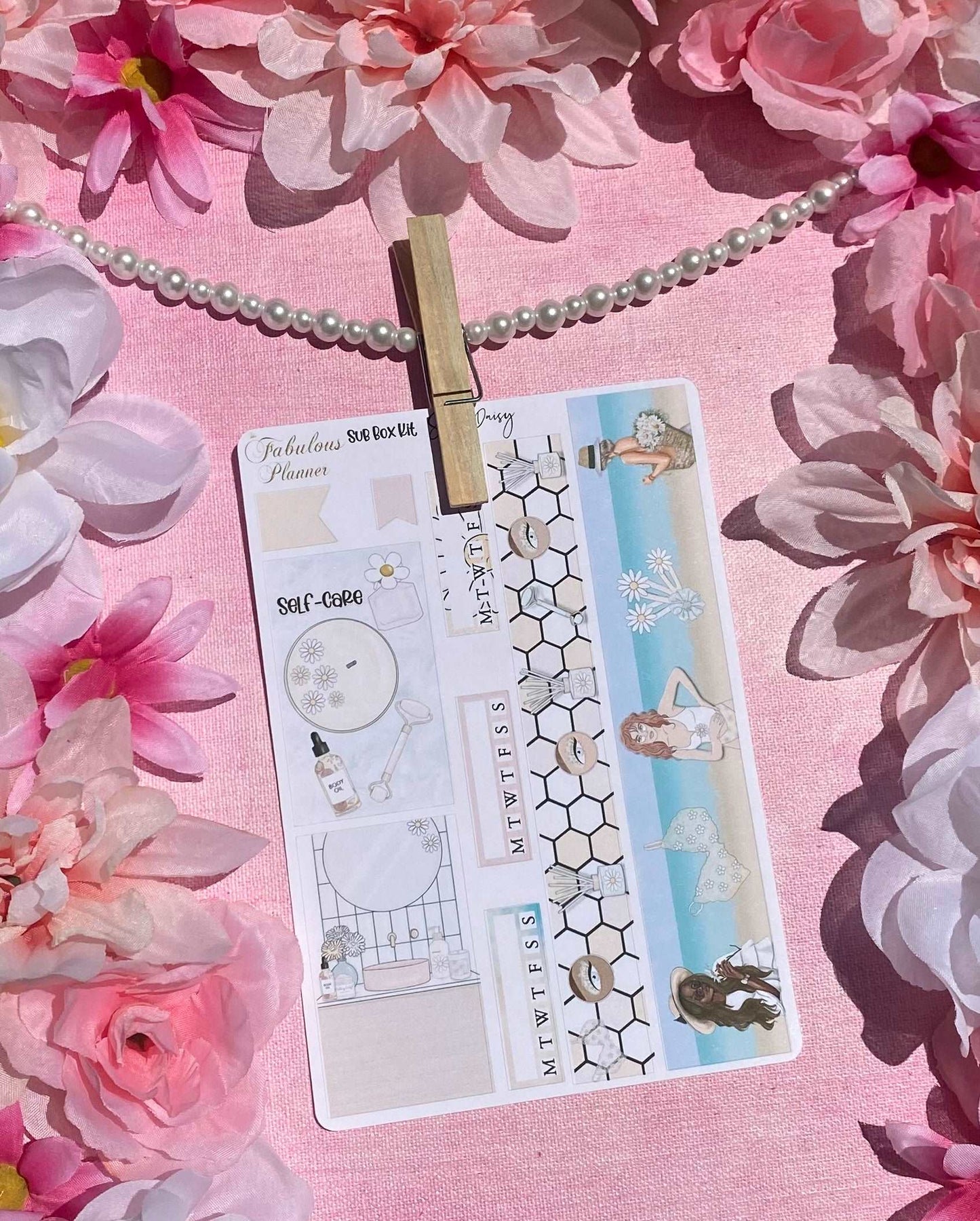 4 Sheets - Daisy Sunflower Summer Planner Stickers Kit