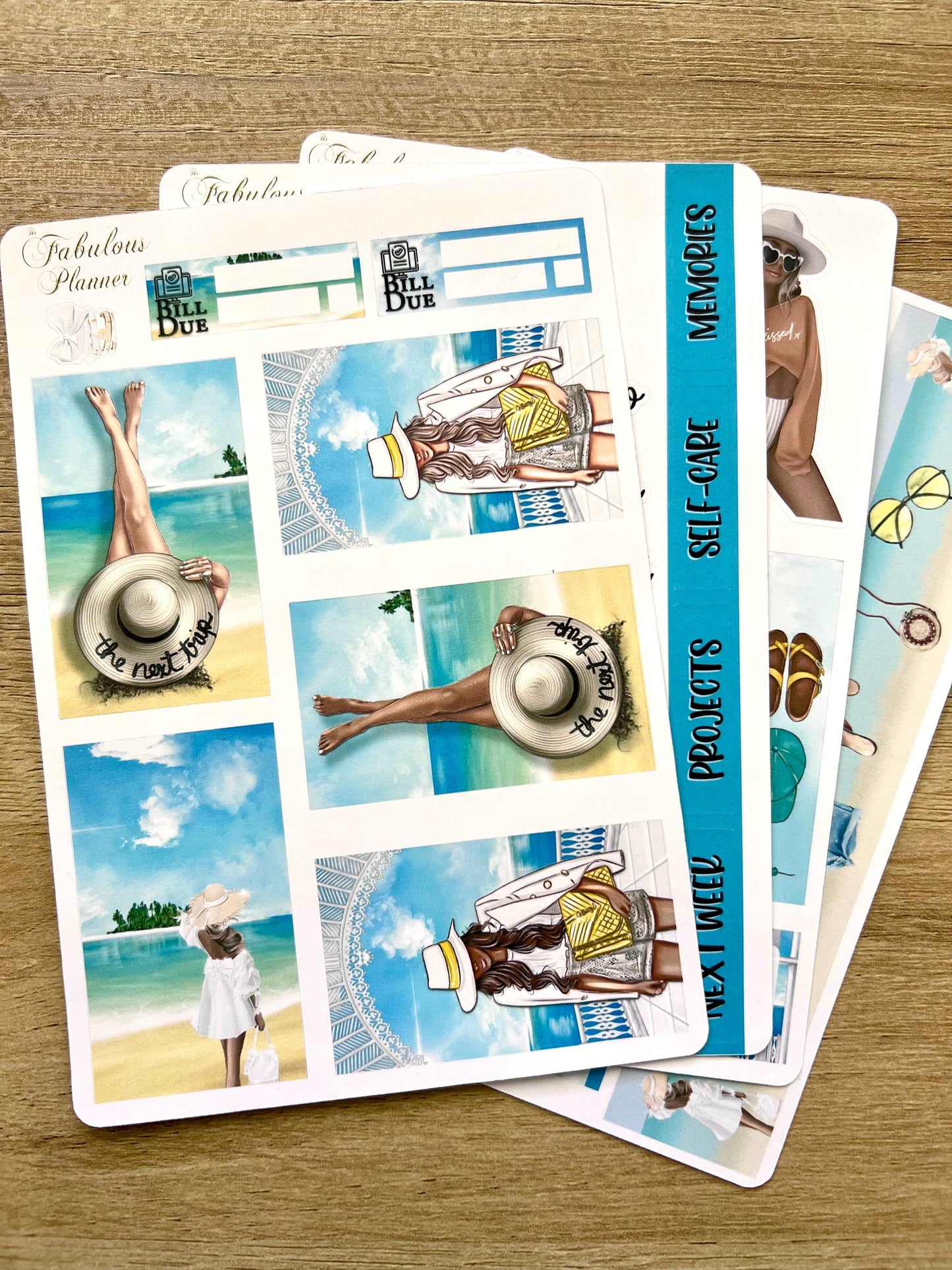 4 Sheets - Summer Getaway Planner Stickers Kit
