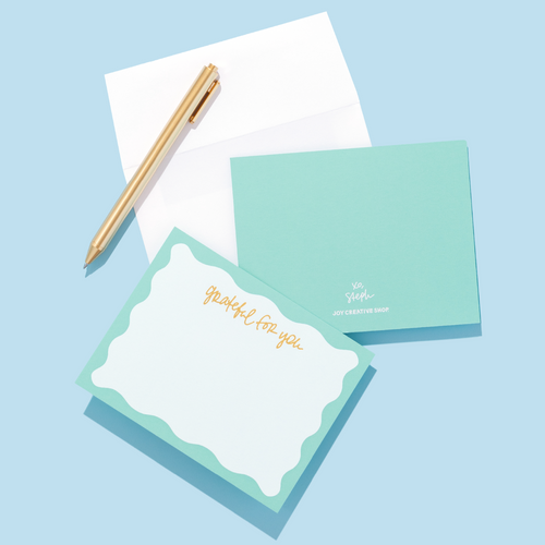 "Grateful for You" Gold Foil Notecards