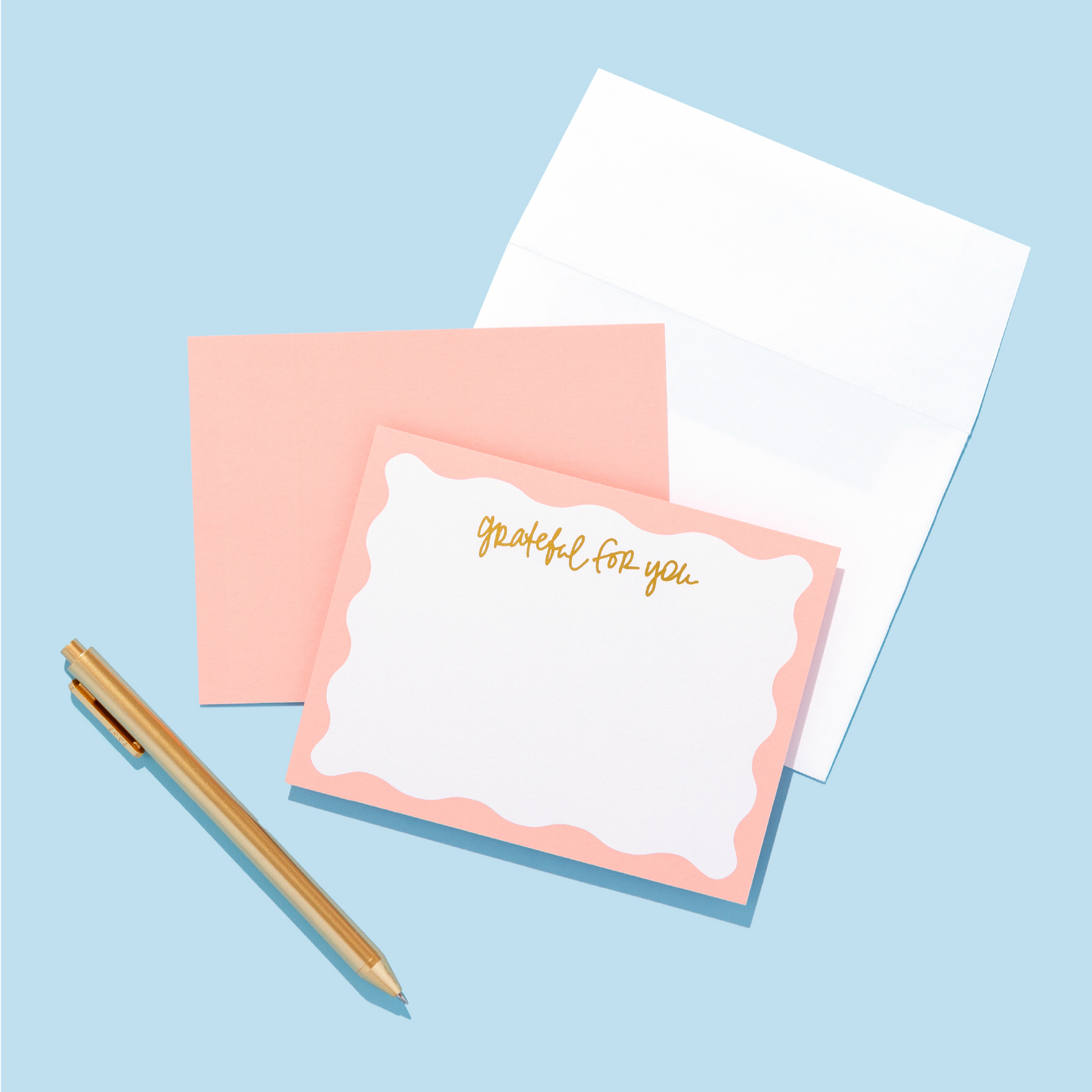 "Grateful for You" Gold Foil Notecards