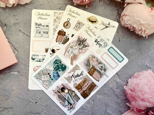 3 Sheets World Traveler Sticker Set