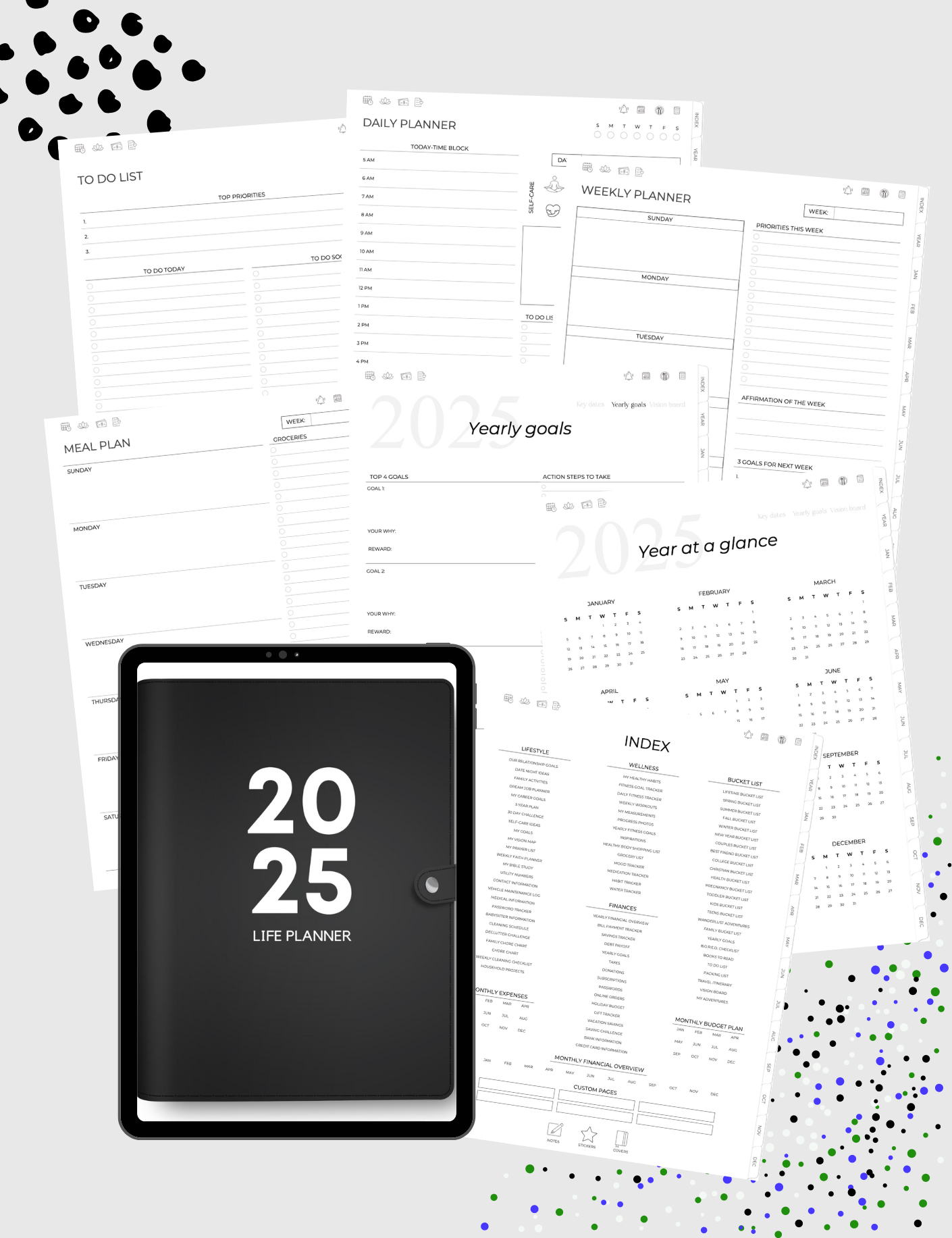 5-in-One Digital Planner Neutral (2025 & Undated)